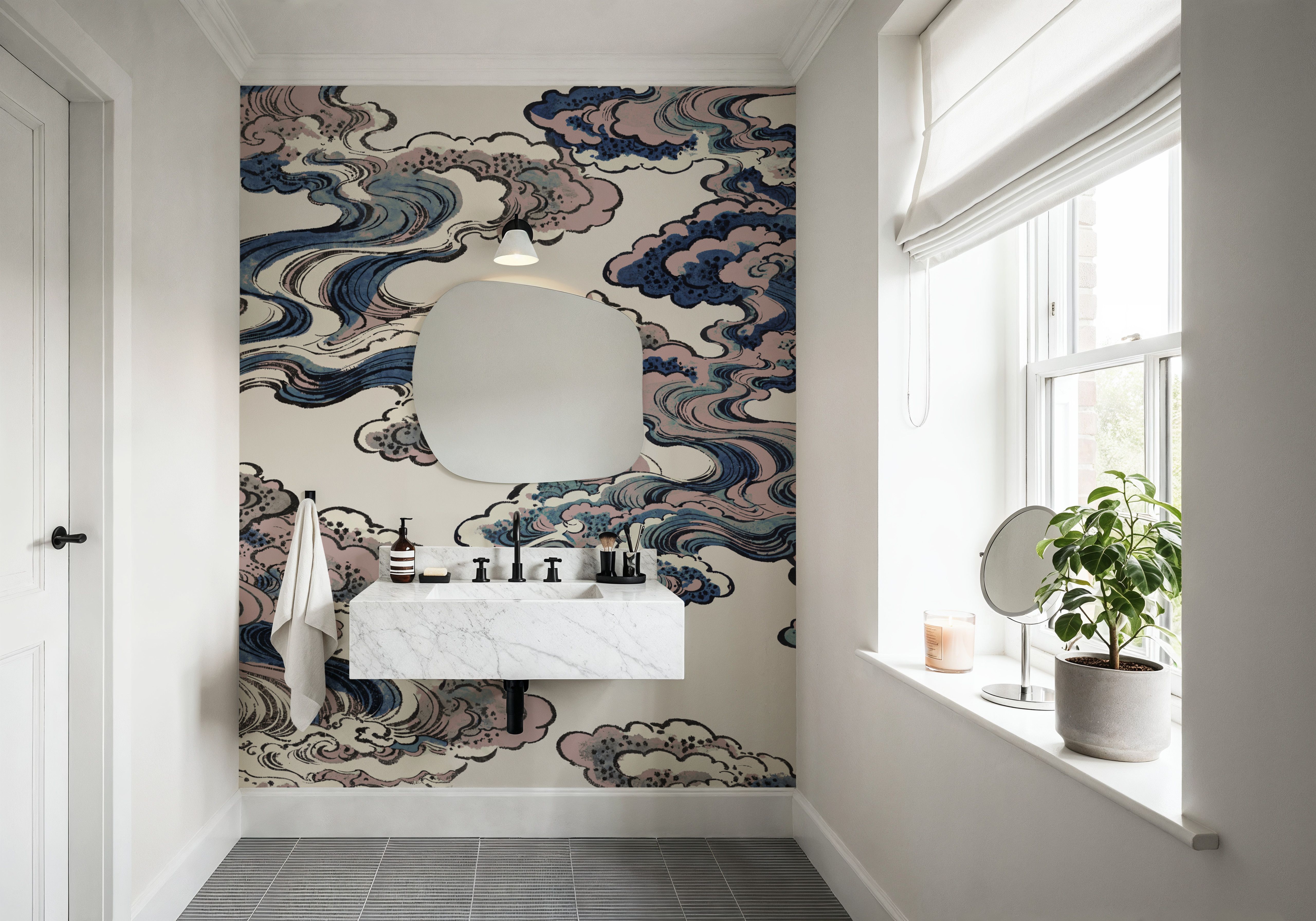 Ukiyo-e Clouds, Soft Pink