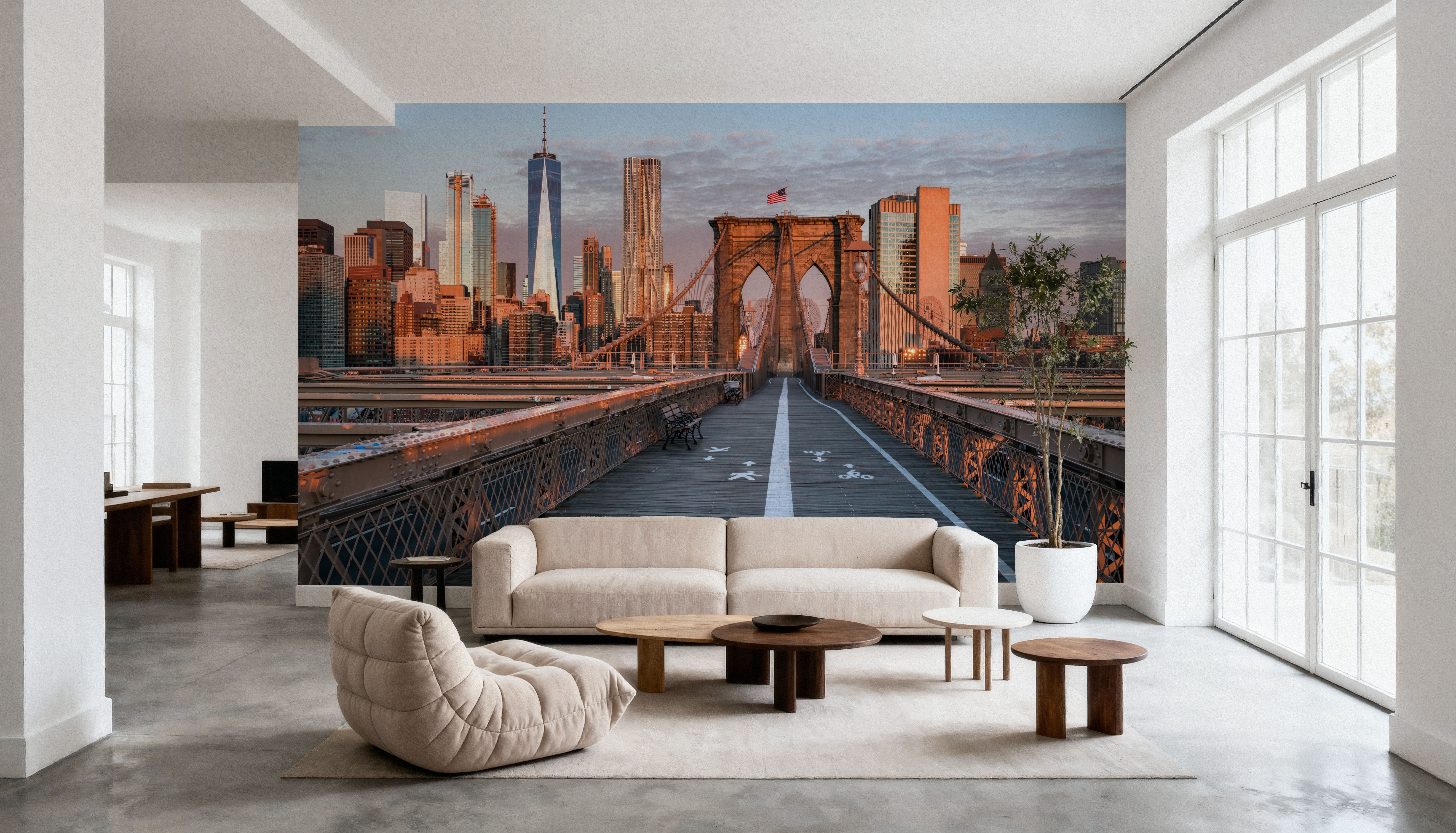 Brooklyn Bridge at Sunrise, Papel pintado