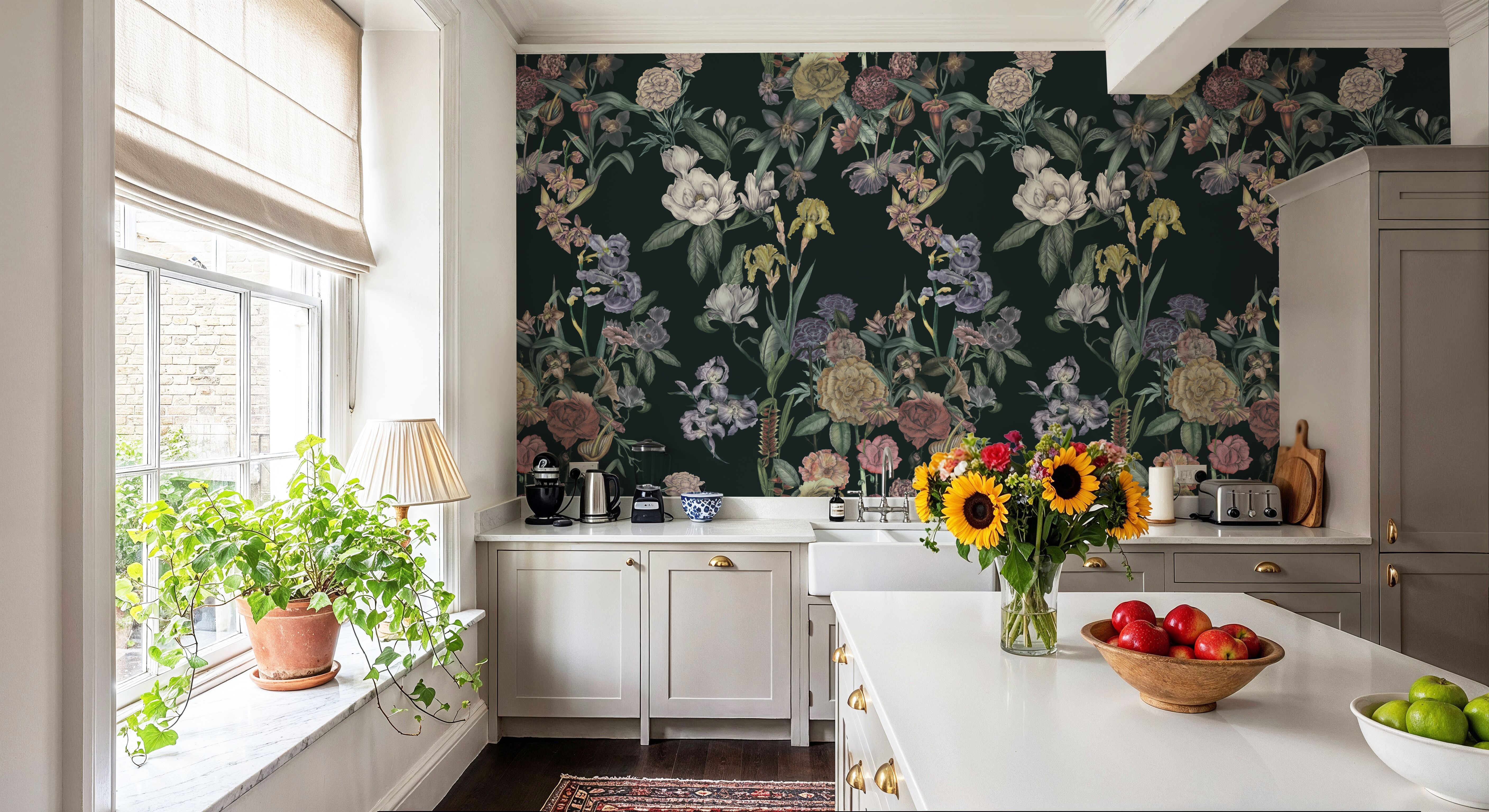 Floral Gaze, Dark Green