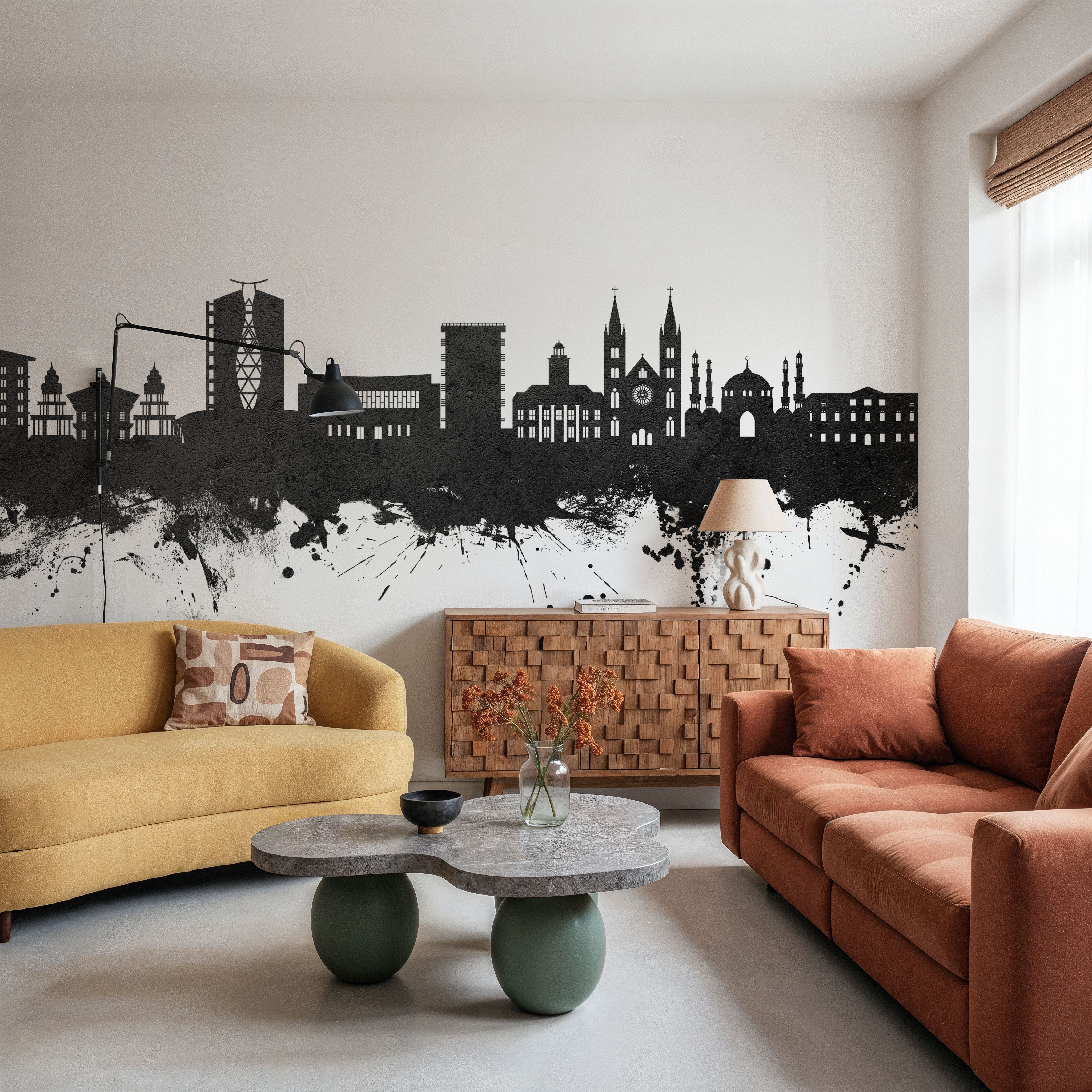 Paramaribo Suriname Skyline Black & White