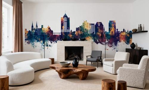 Roanoke Virginia Skyline Blue & Bronze