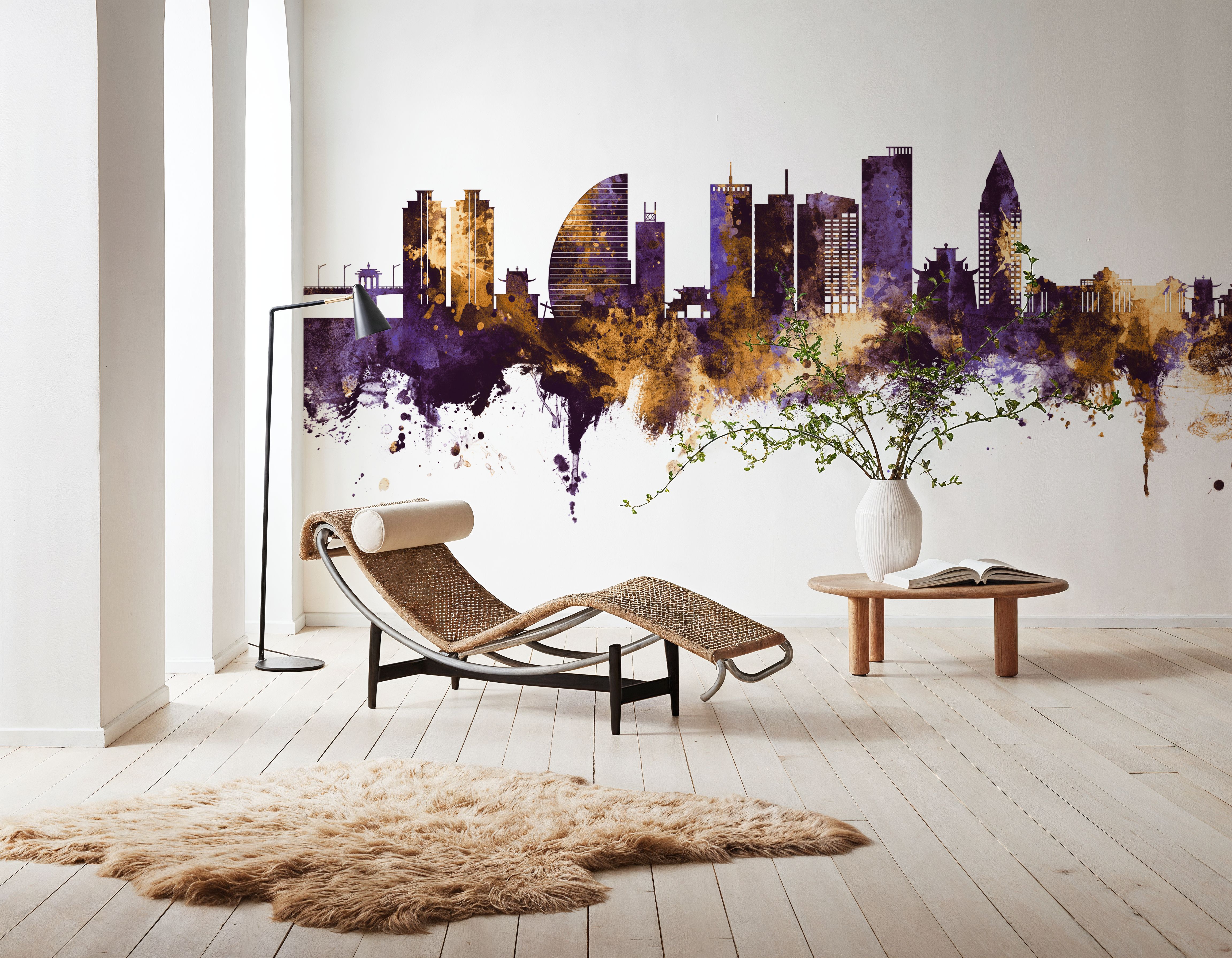 Ulaanbaatar Mongolia Skyline Purple & Gold