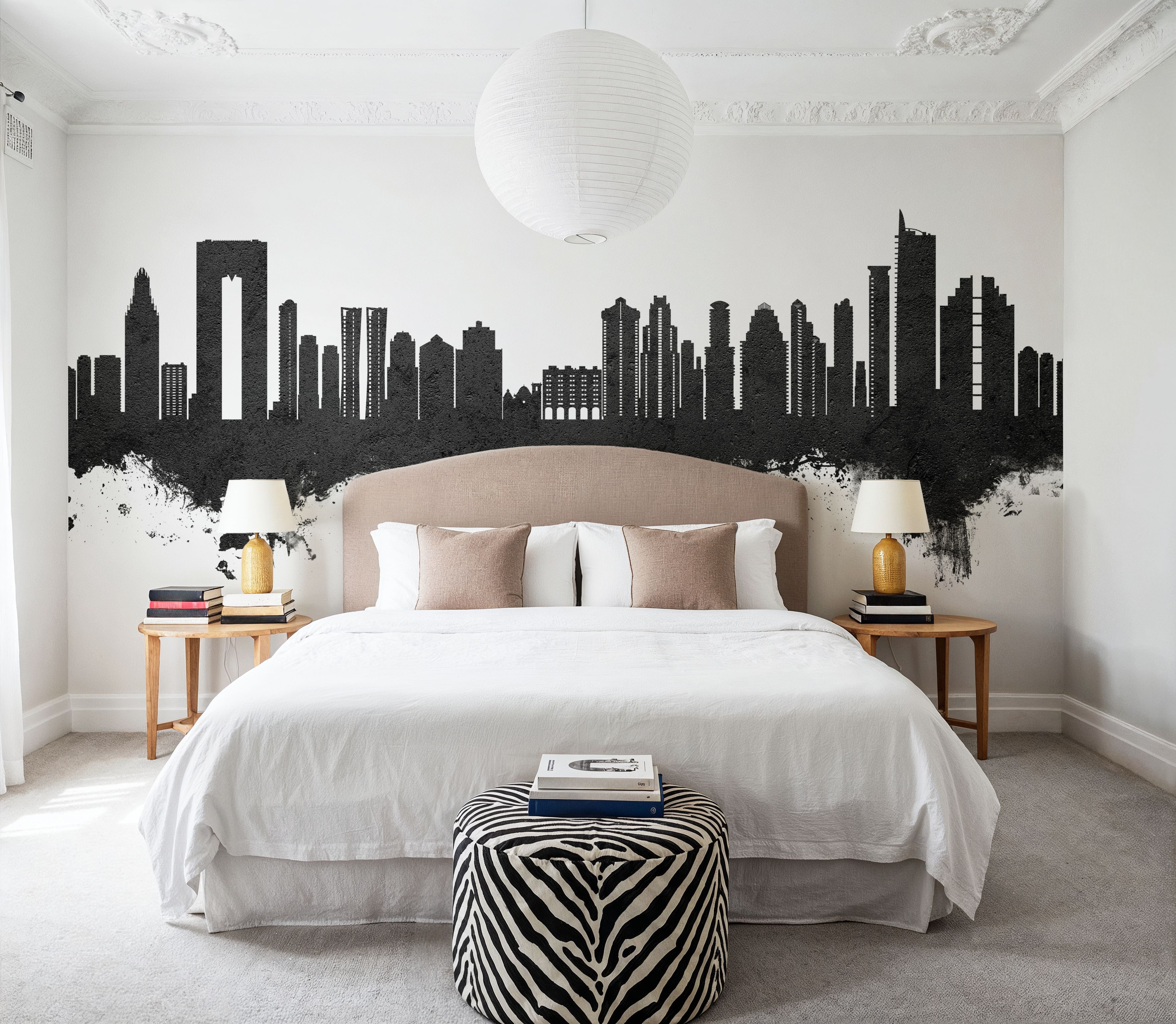 Benidorm Spain Skyline Black & White