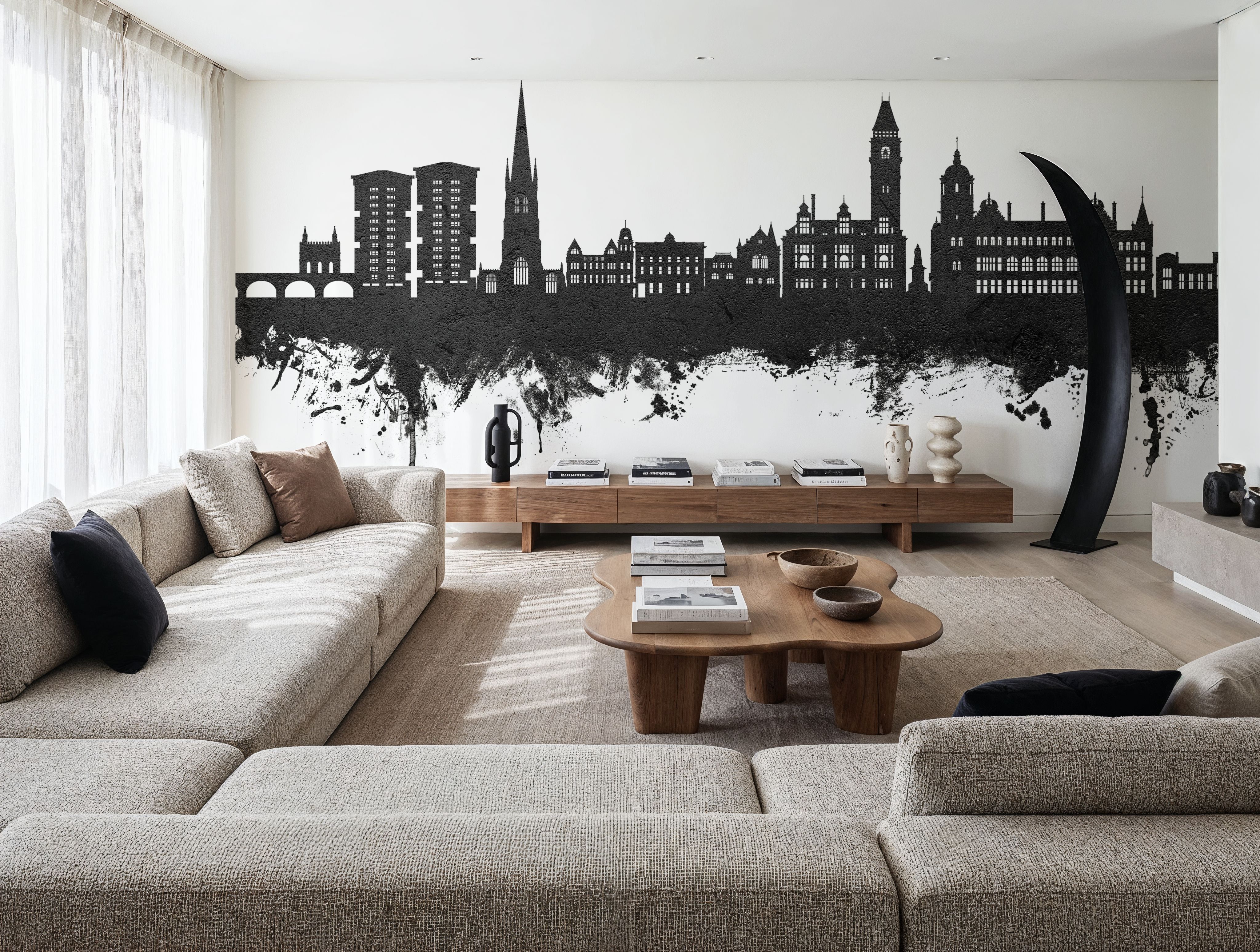 Wakefield England Skyline Black & White