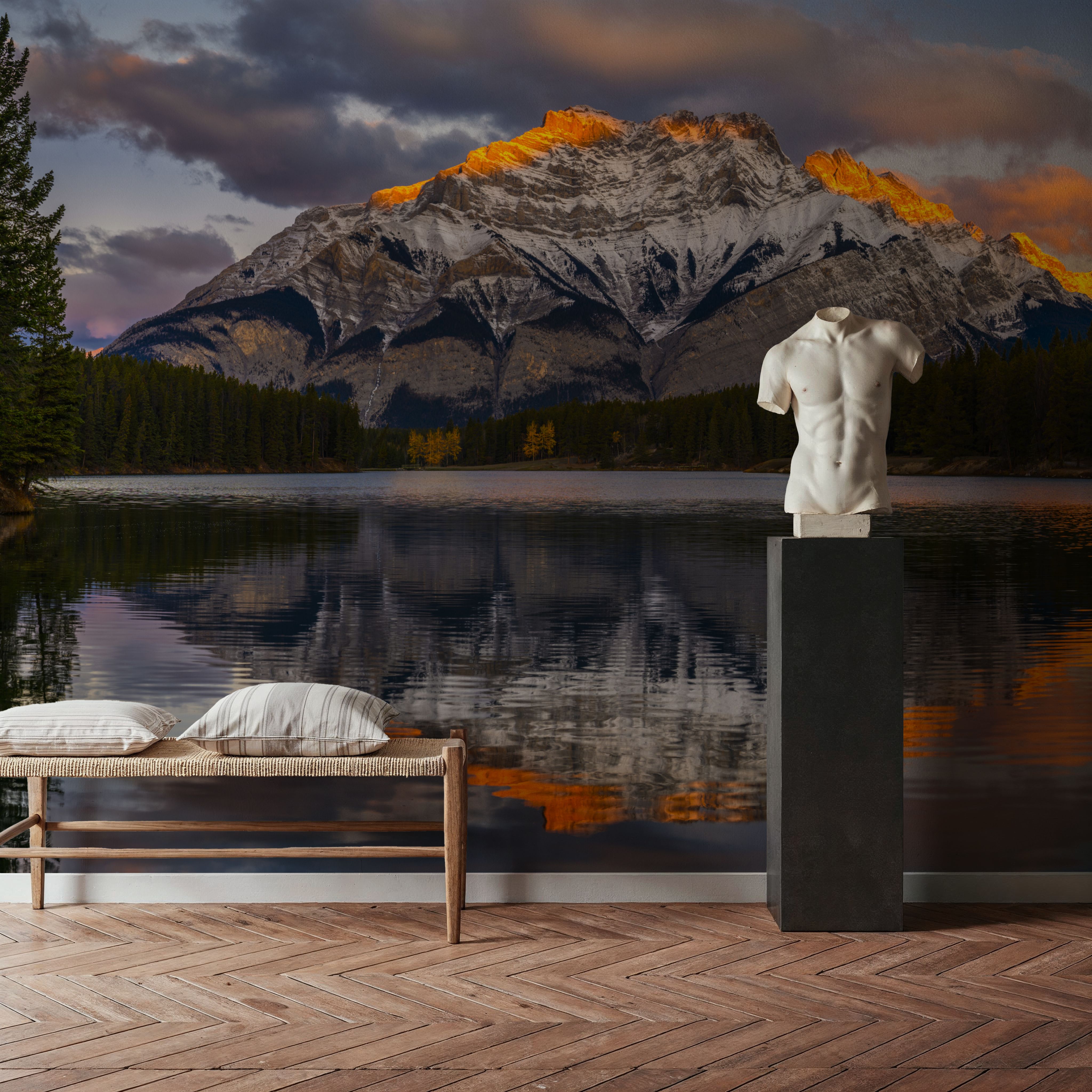 Wall Mural - Morning Light Cascade - Horizon Landscapes mural wallpaper - Dining Room - Wallism US - Premium, Textured or Peel & Stick