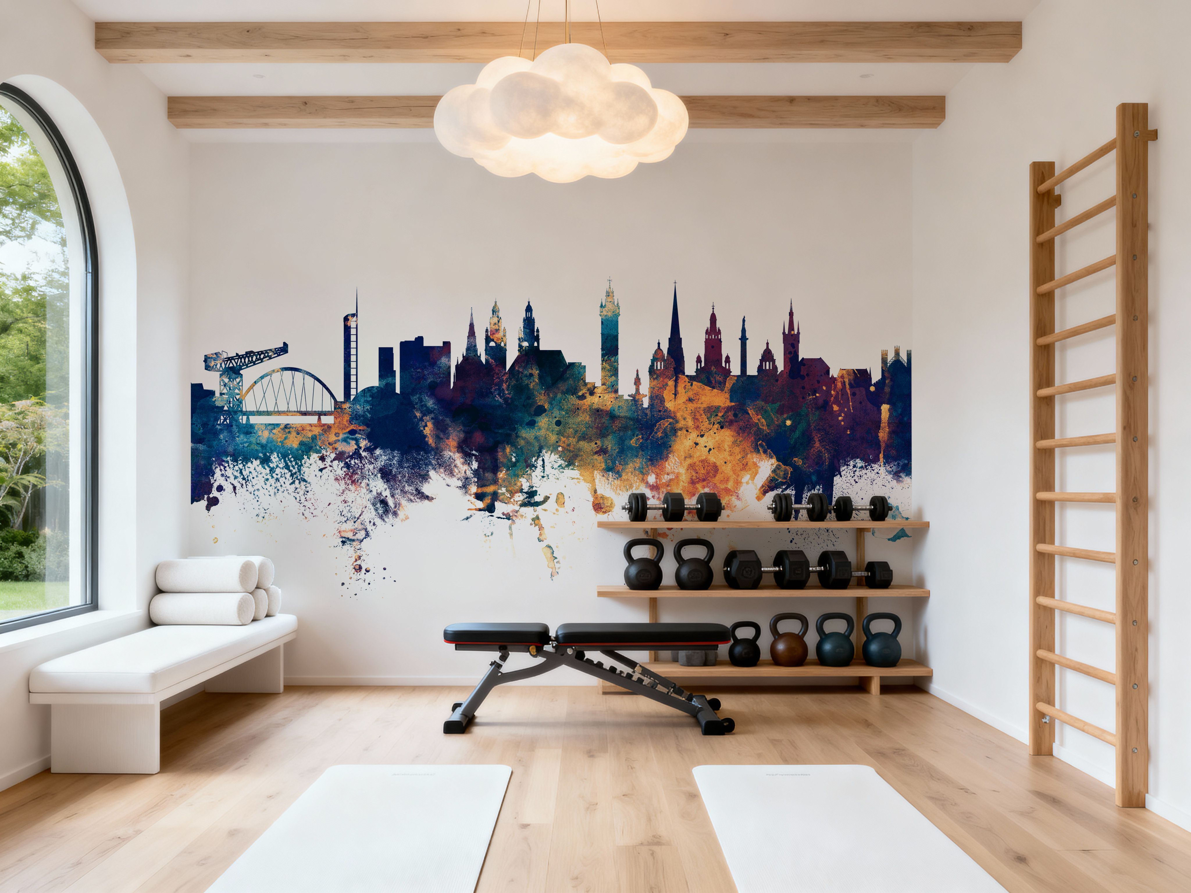 Glasgow Scotland Skyline Blue & Bronze