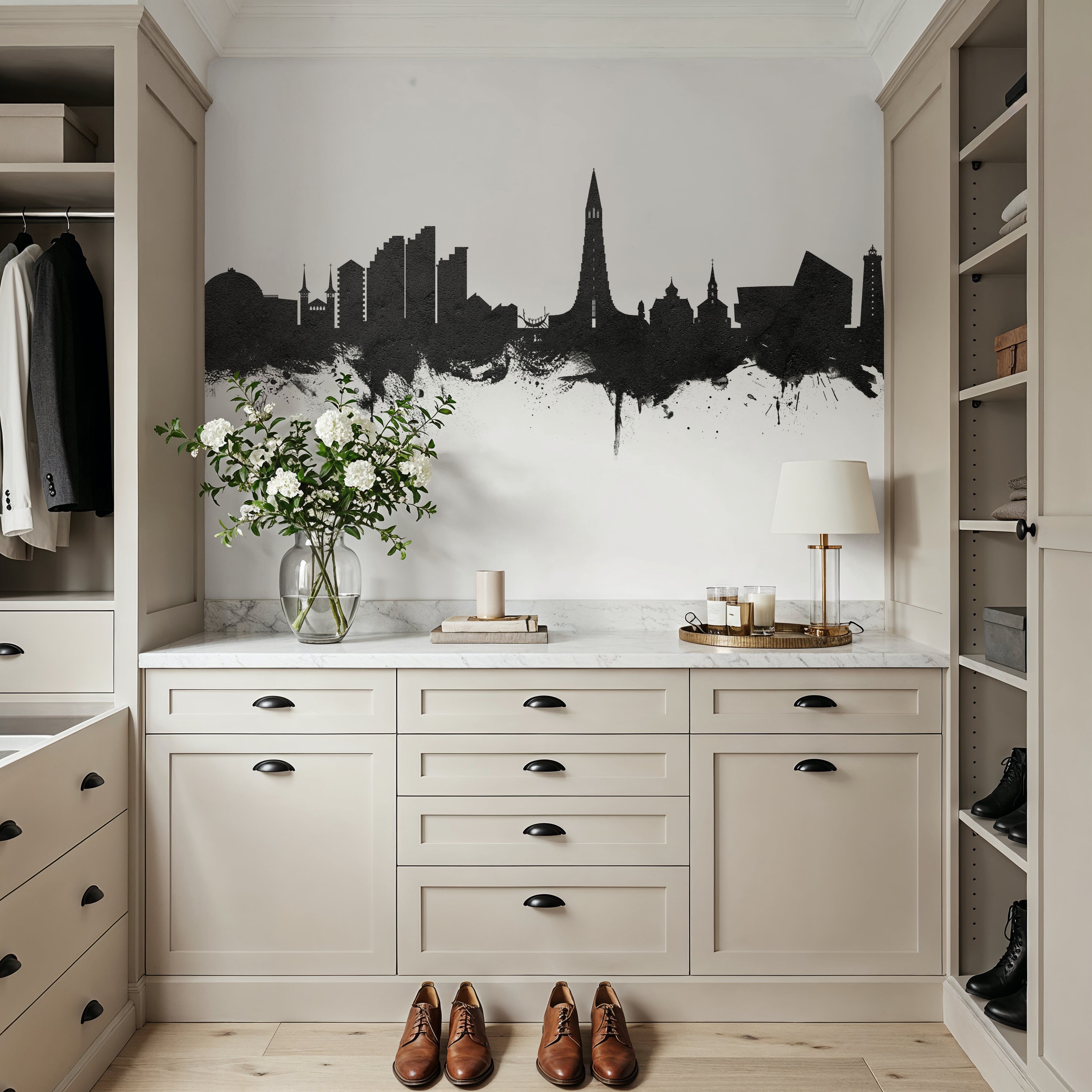 Reykjavík Skyline Black & White