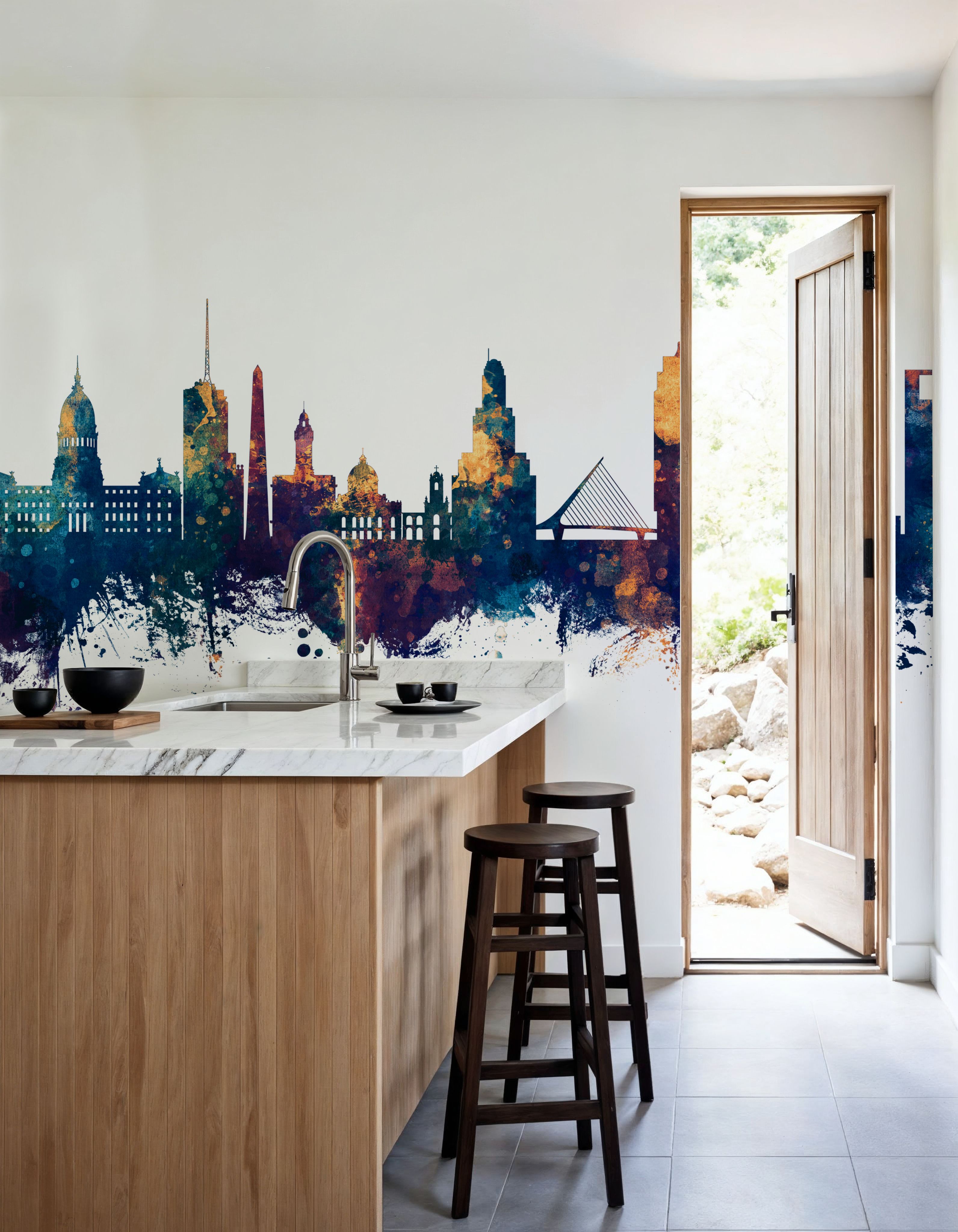 Buenos Aires Argentina Skyline Blue & Bronze