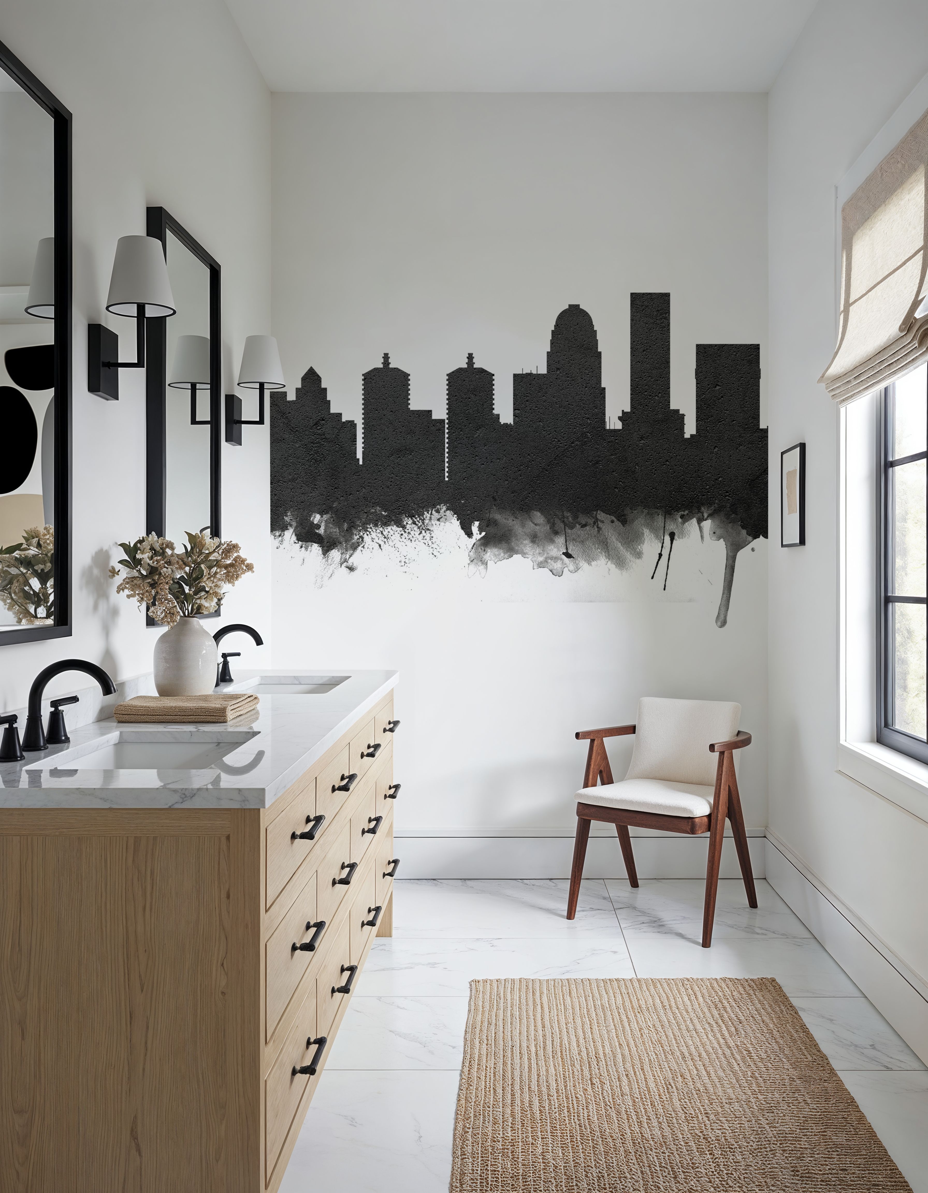 Louisville Kentucky Skyline Black & White