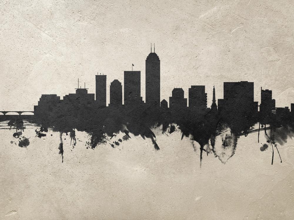 Indianapolis Indiana Skyline Concrete