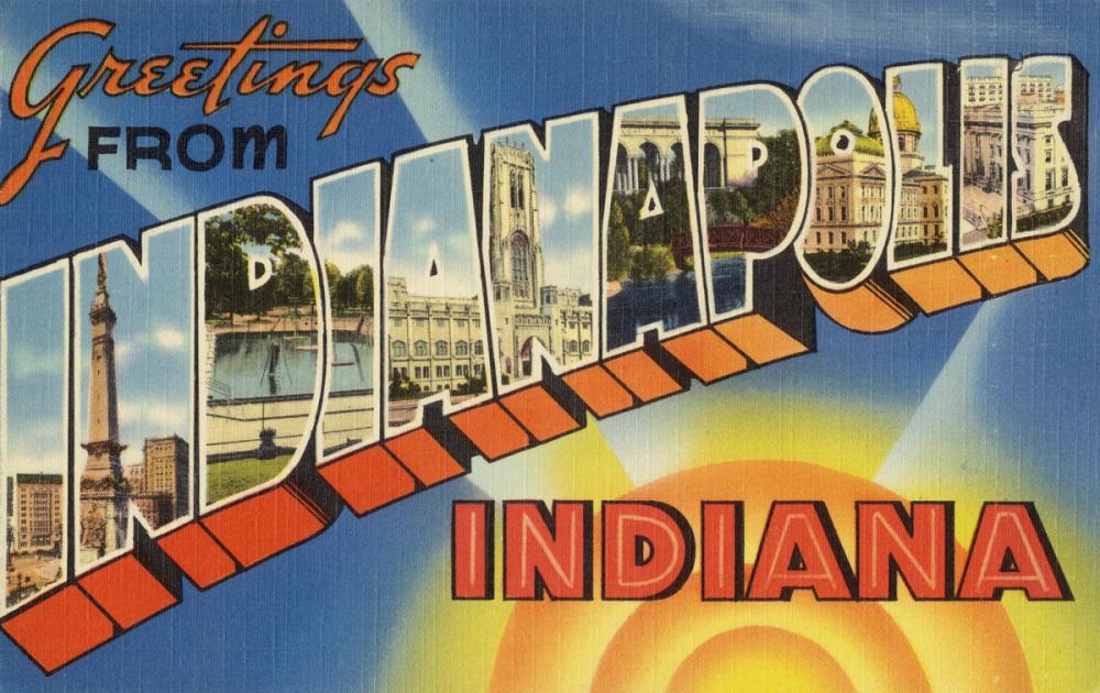 Greetings from Indianapolis - Screenprint Postcard