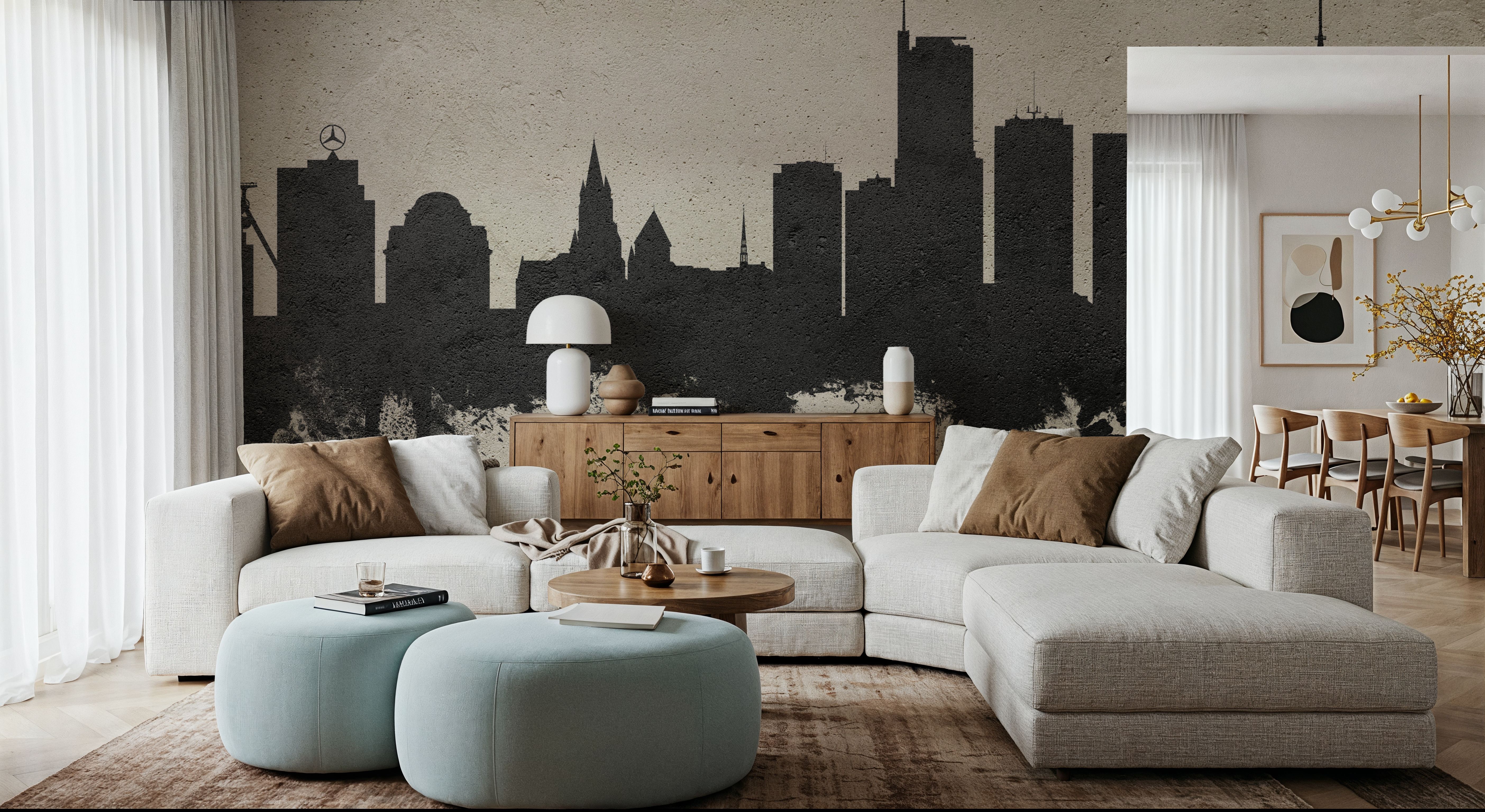 Essen Germany Skyline Concrete, Carte da parati