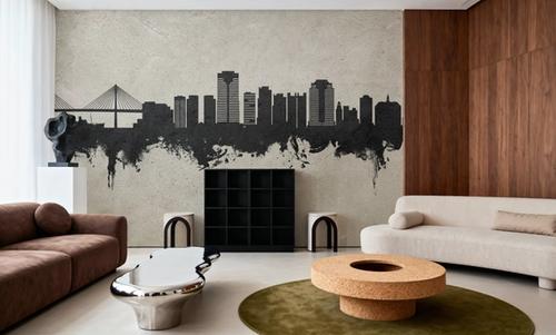 Long Beach California Skyline Concrete