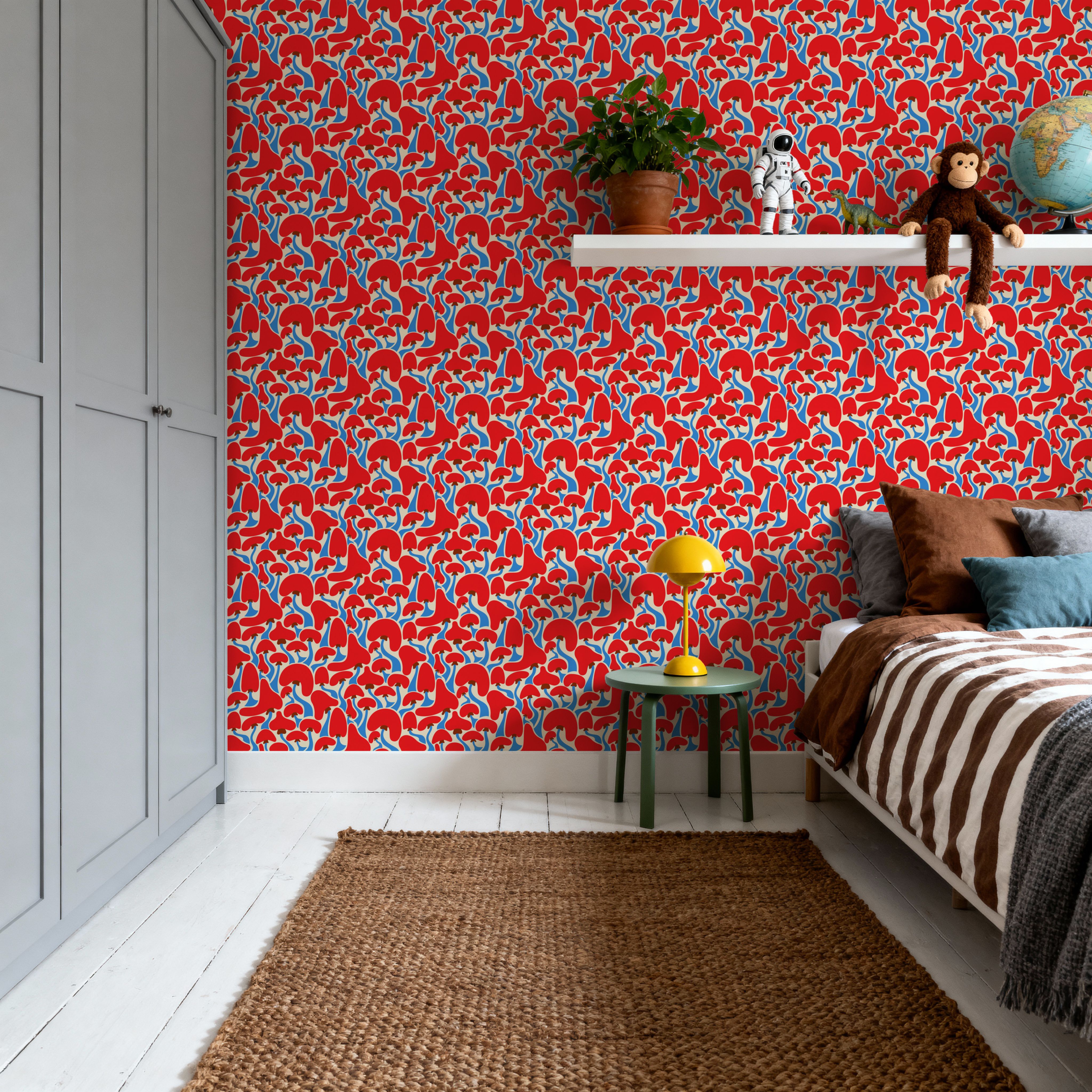 Groovy Mushrooms Pattern, Wallpaper