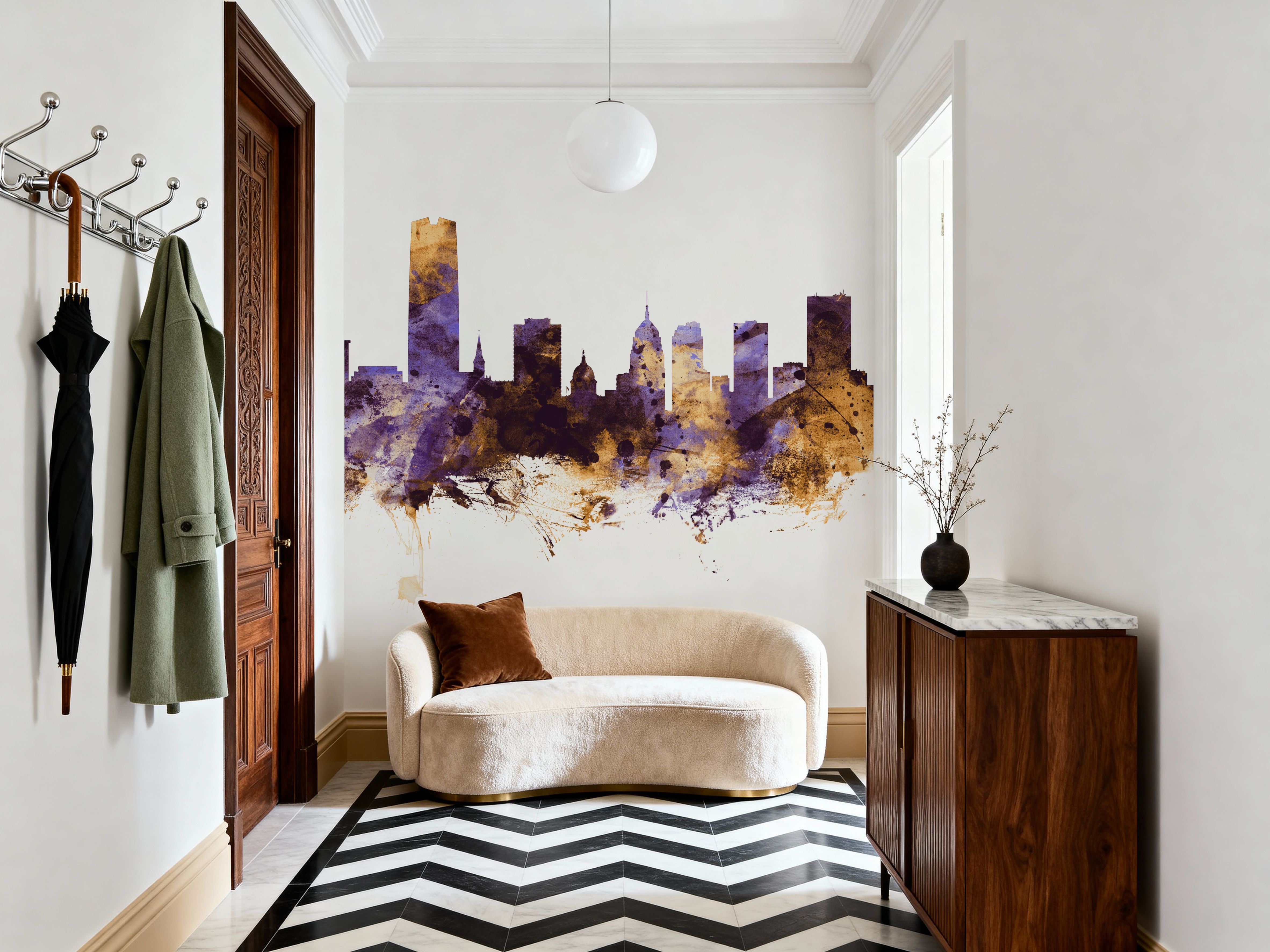 Oklahoma City Skyline Purple & Gold