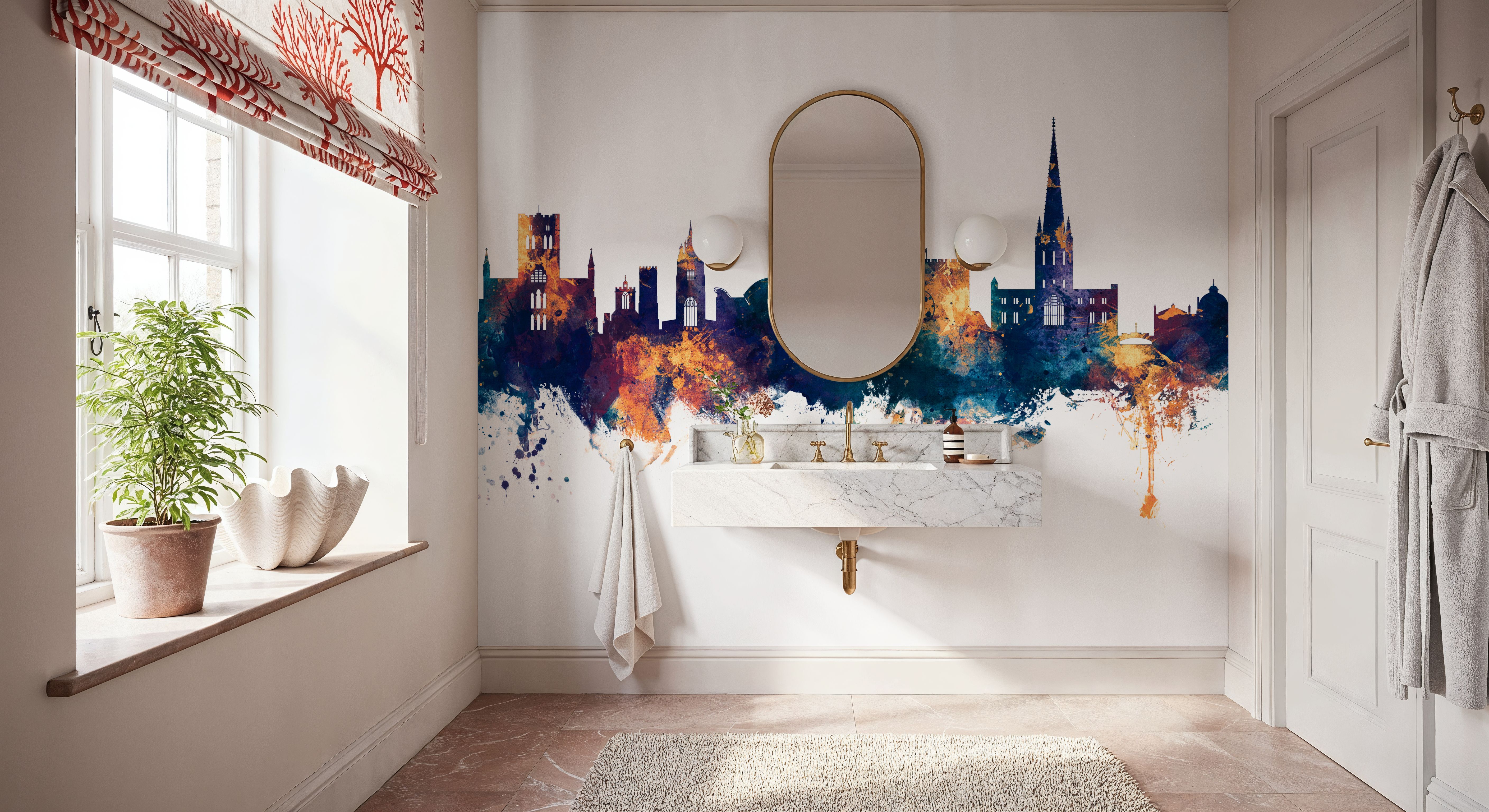 Norwich England Skyline Blue & Bronze