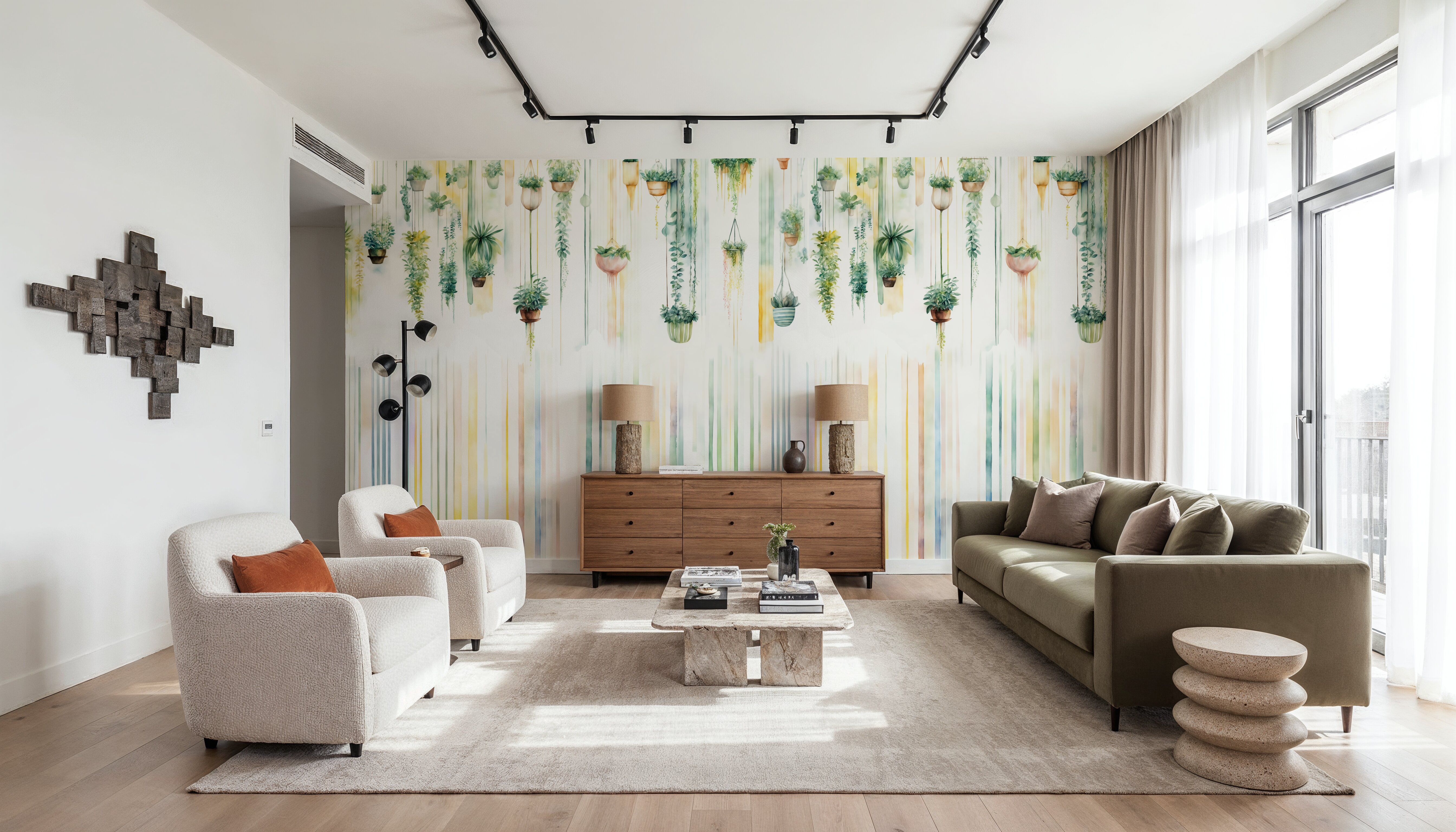 Hanging Watercolor Gardens Color