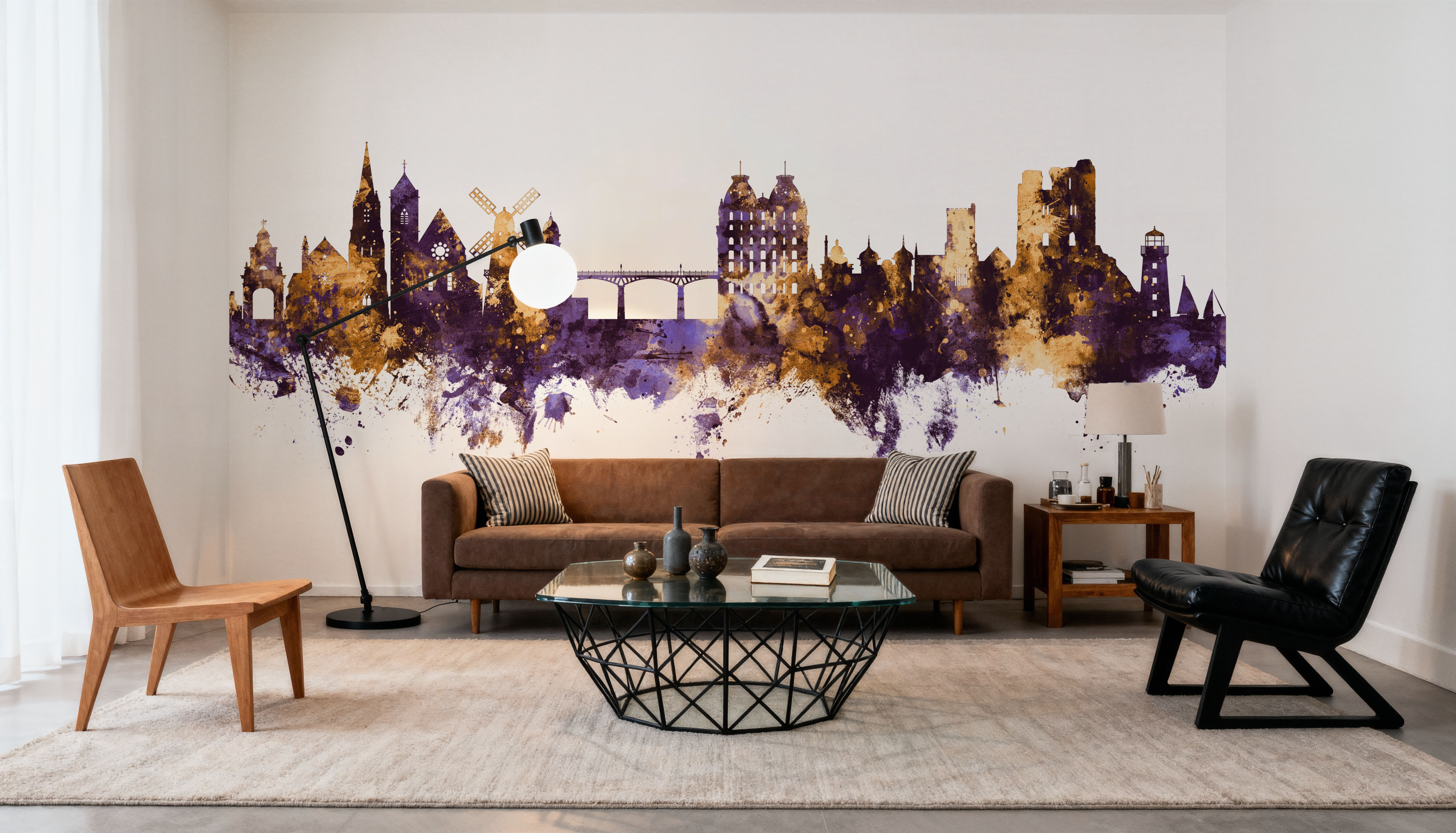 Scarborough England Skyline Purple & Gold