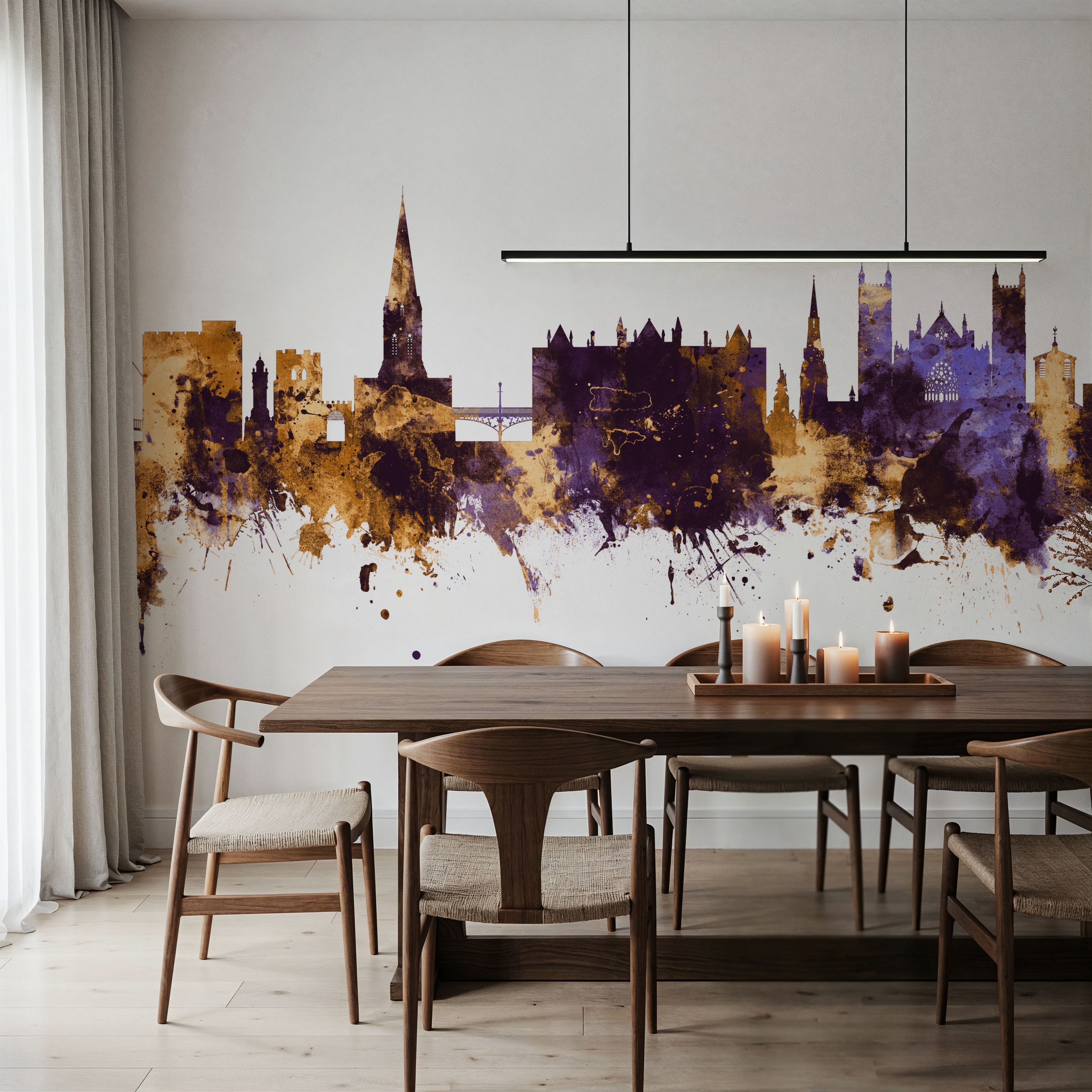 Exeter England Skyline Purple & Gold