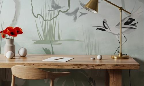 Painted Herons Scenery, Green
