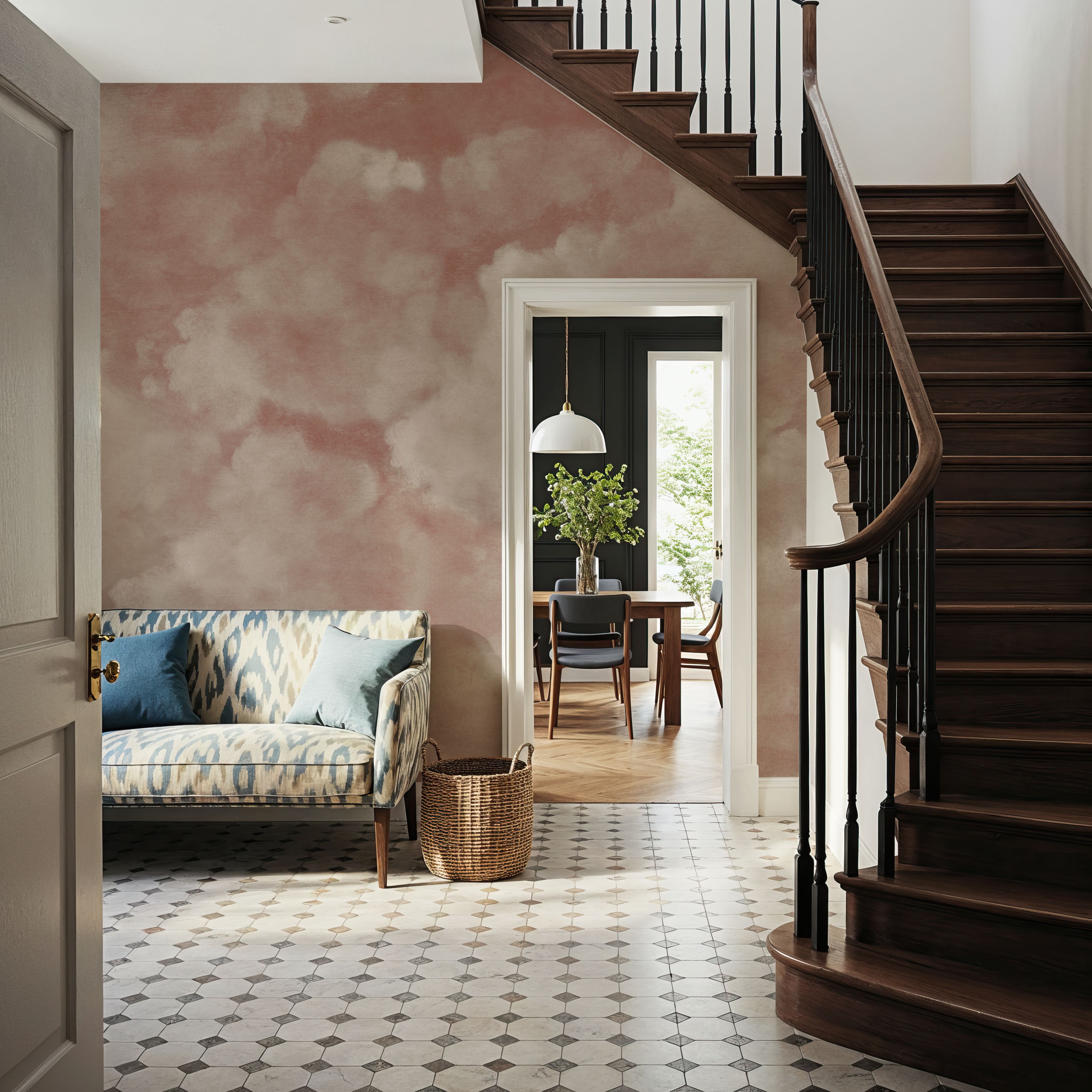 Painted Dreamy Clouds, Dusty Rose