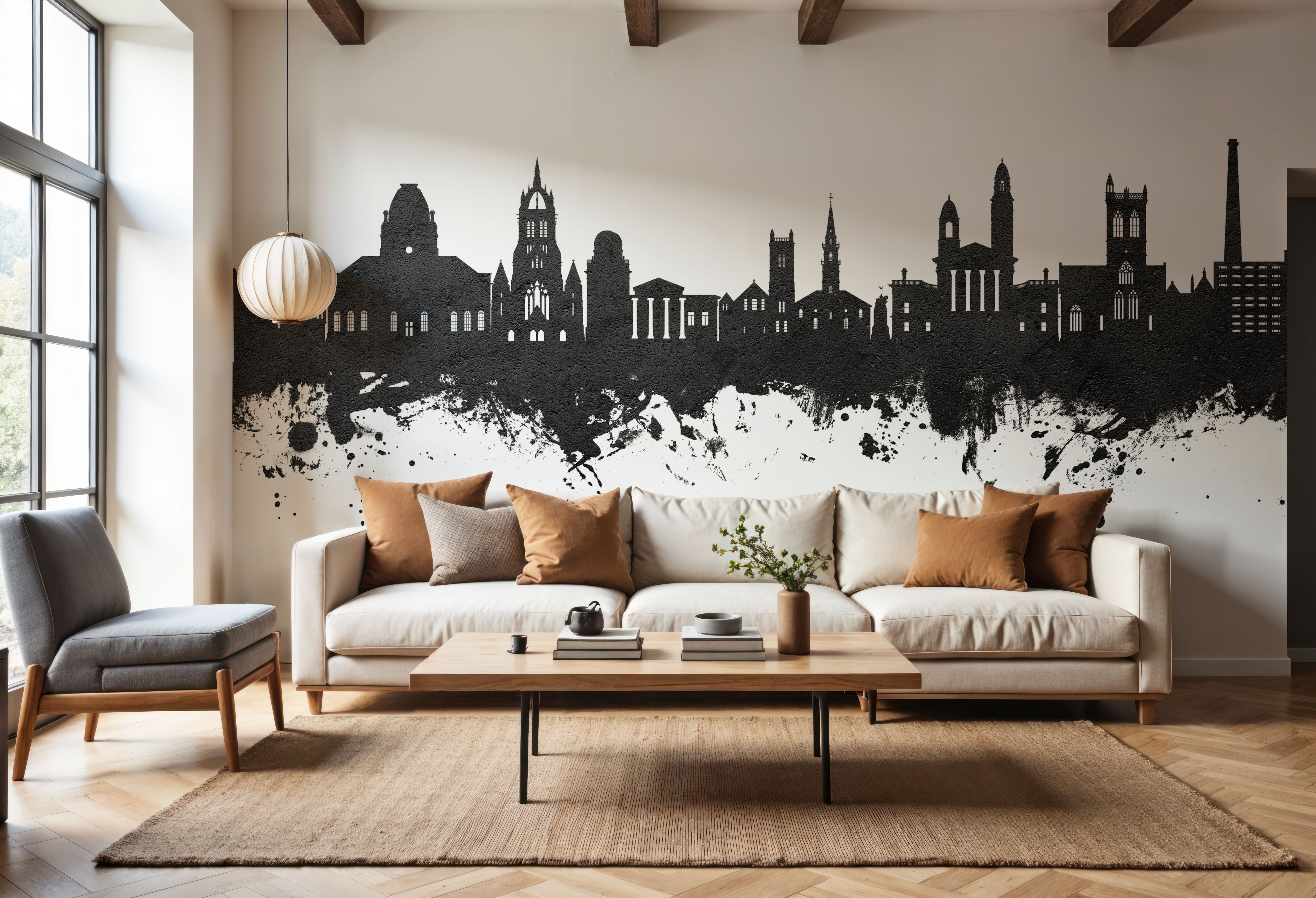 Paisley Skyline Black & White