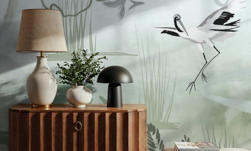 Painted Herons Scenery, Green