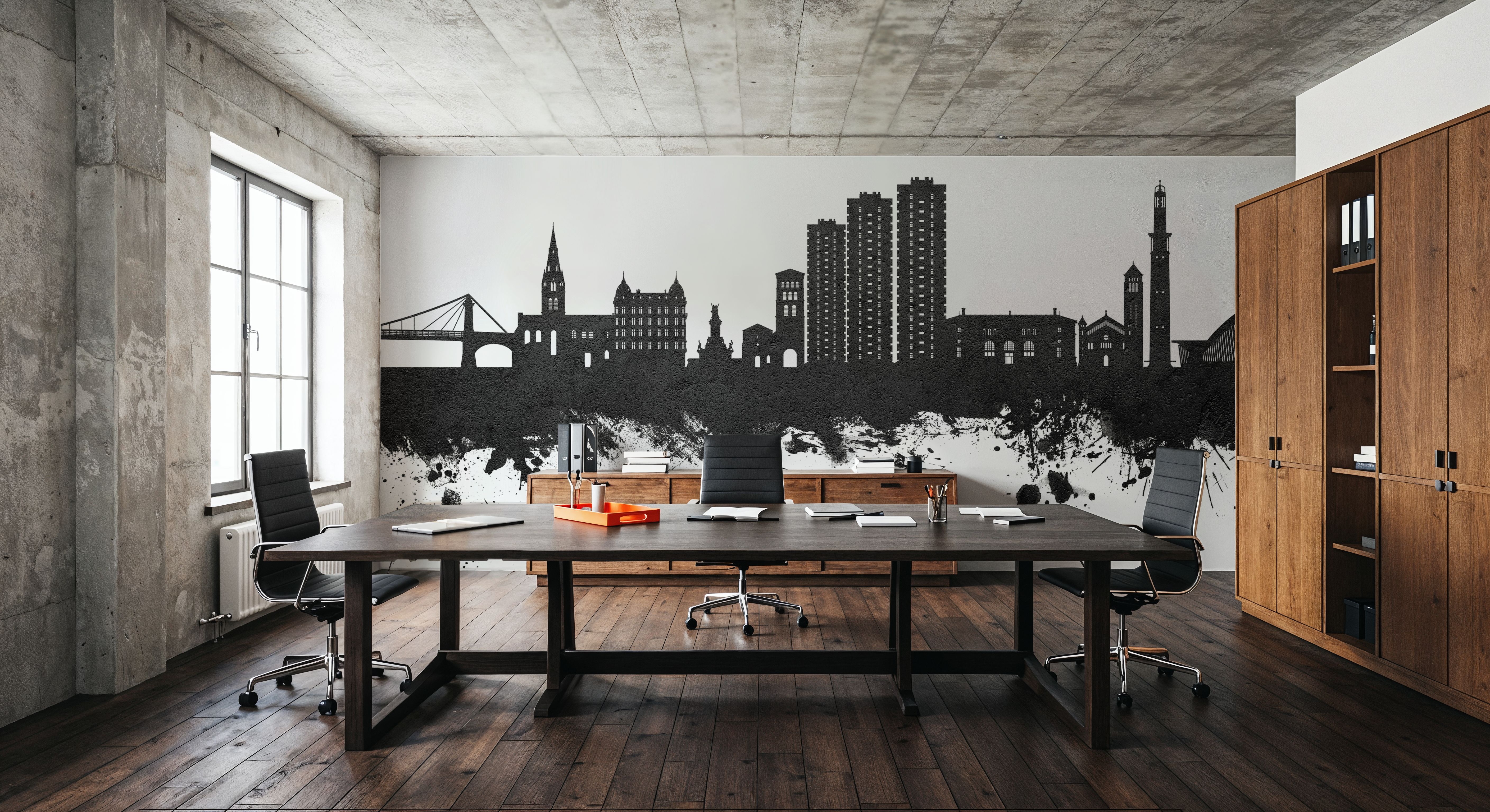 Grenoble Skyline Black & White