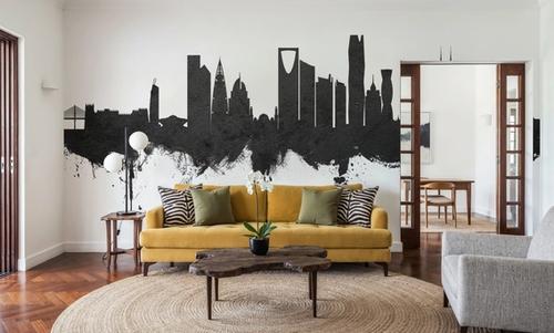 Riyadh Saudi Arabia Skyline Black & White