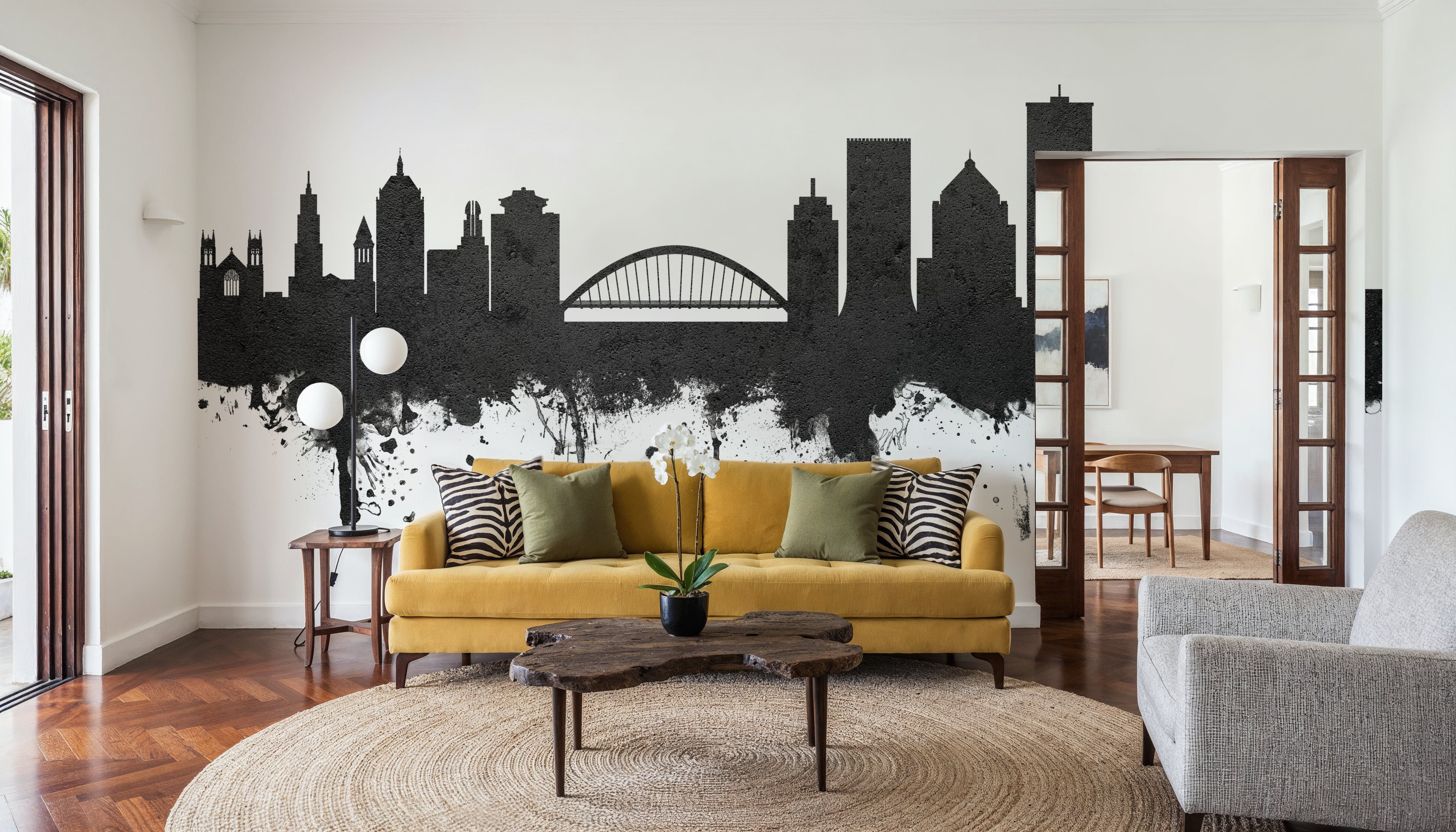 Rochester New York Skyline Black & White