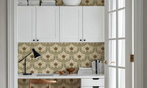 Floral Damask & Bows, Cream