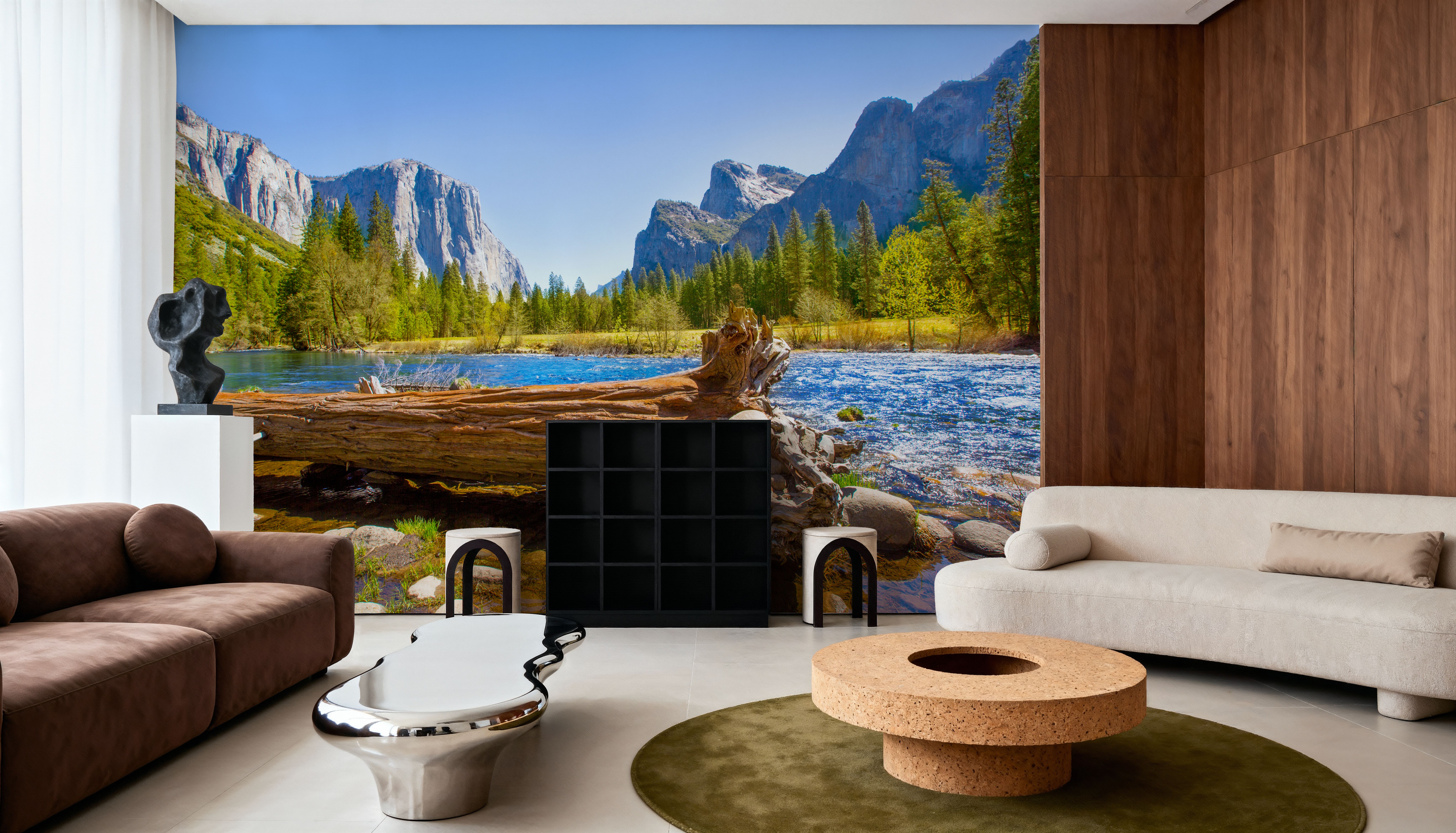 Merced River Log, Carte da parati