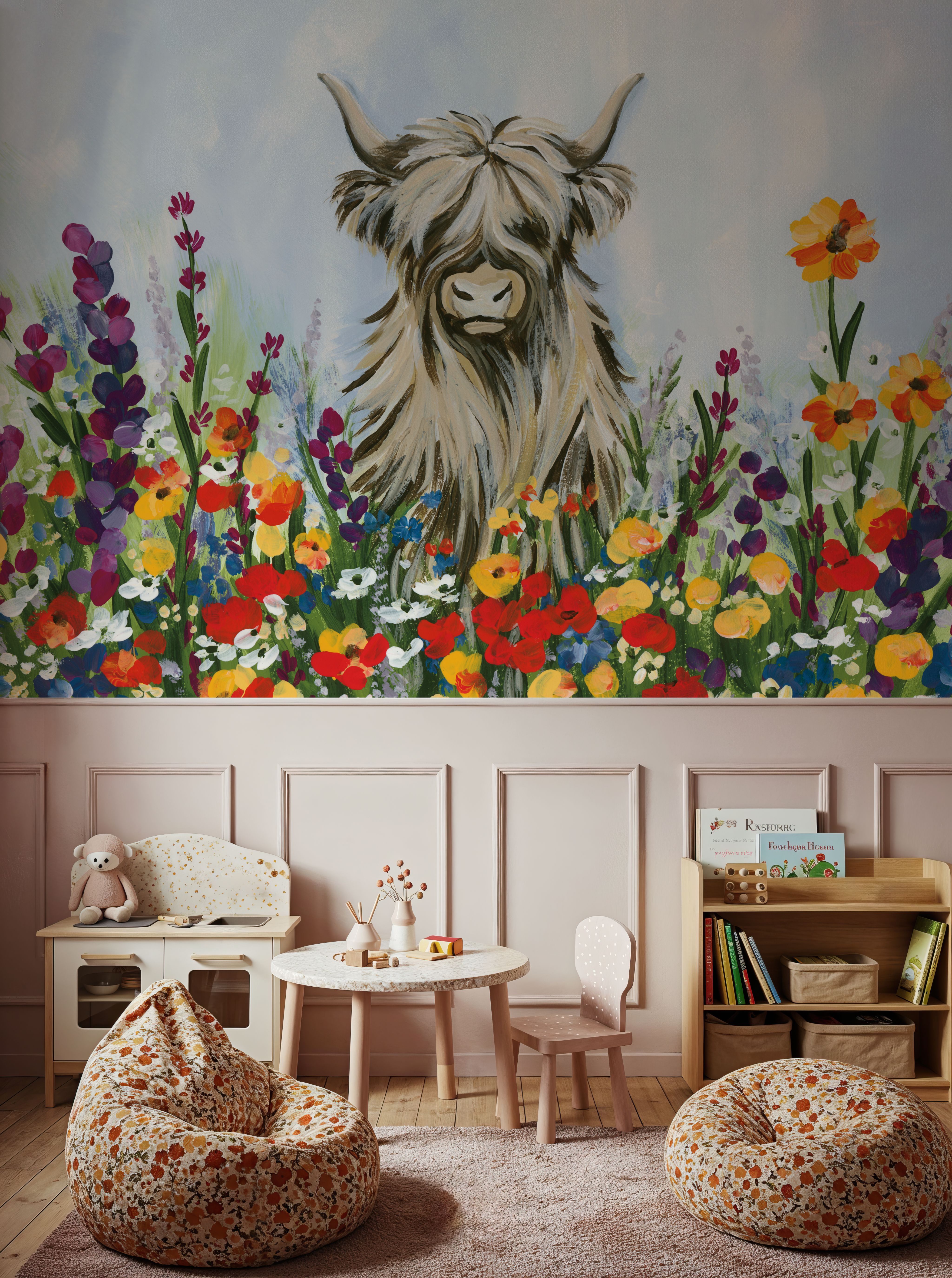 Longhorn in Spring Flowers