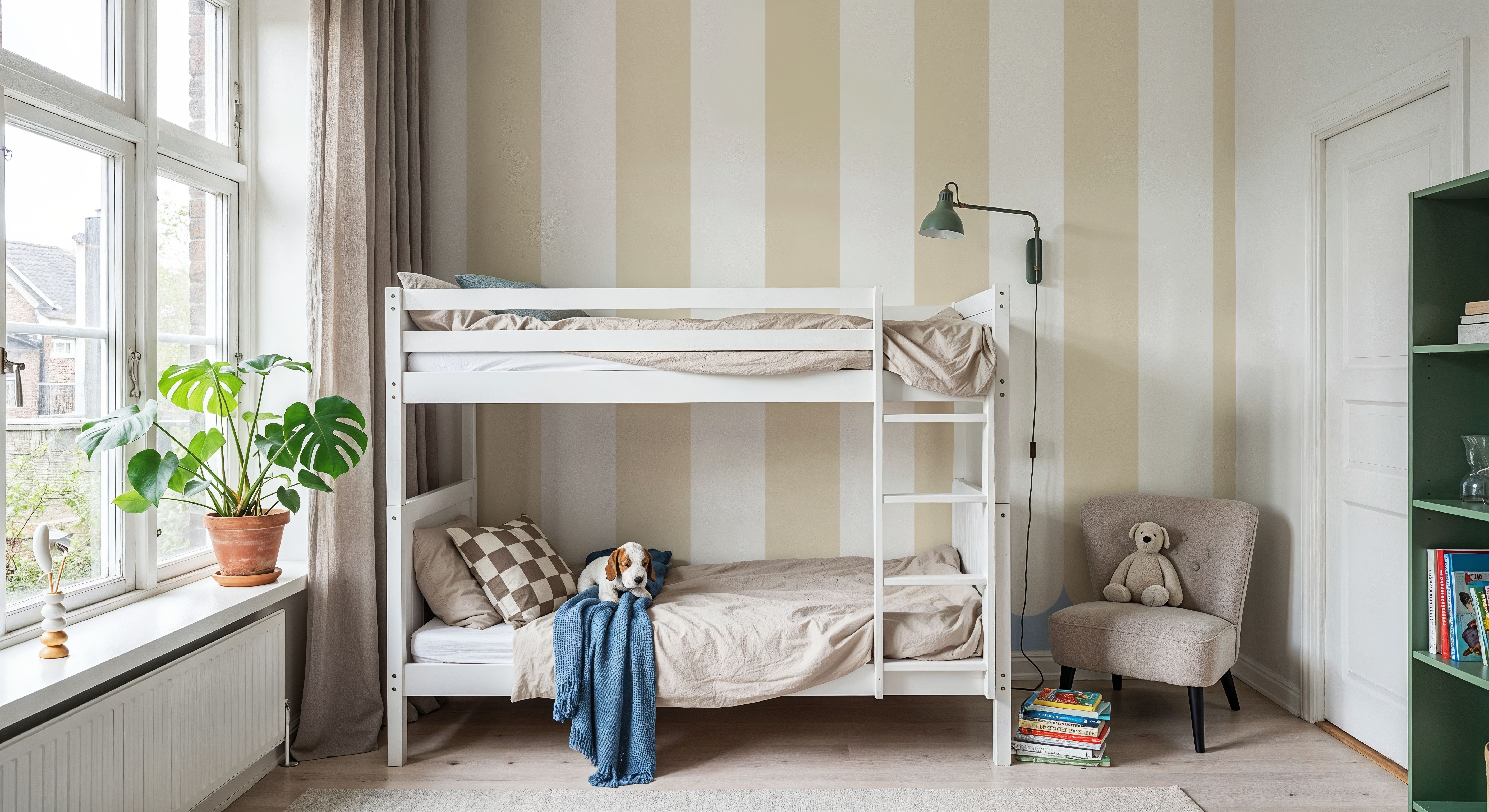 Scalloped Circus Stripes, Beige