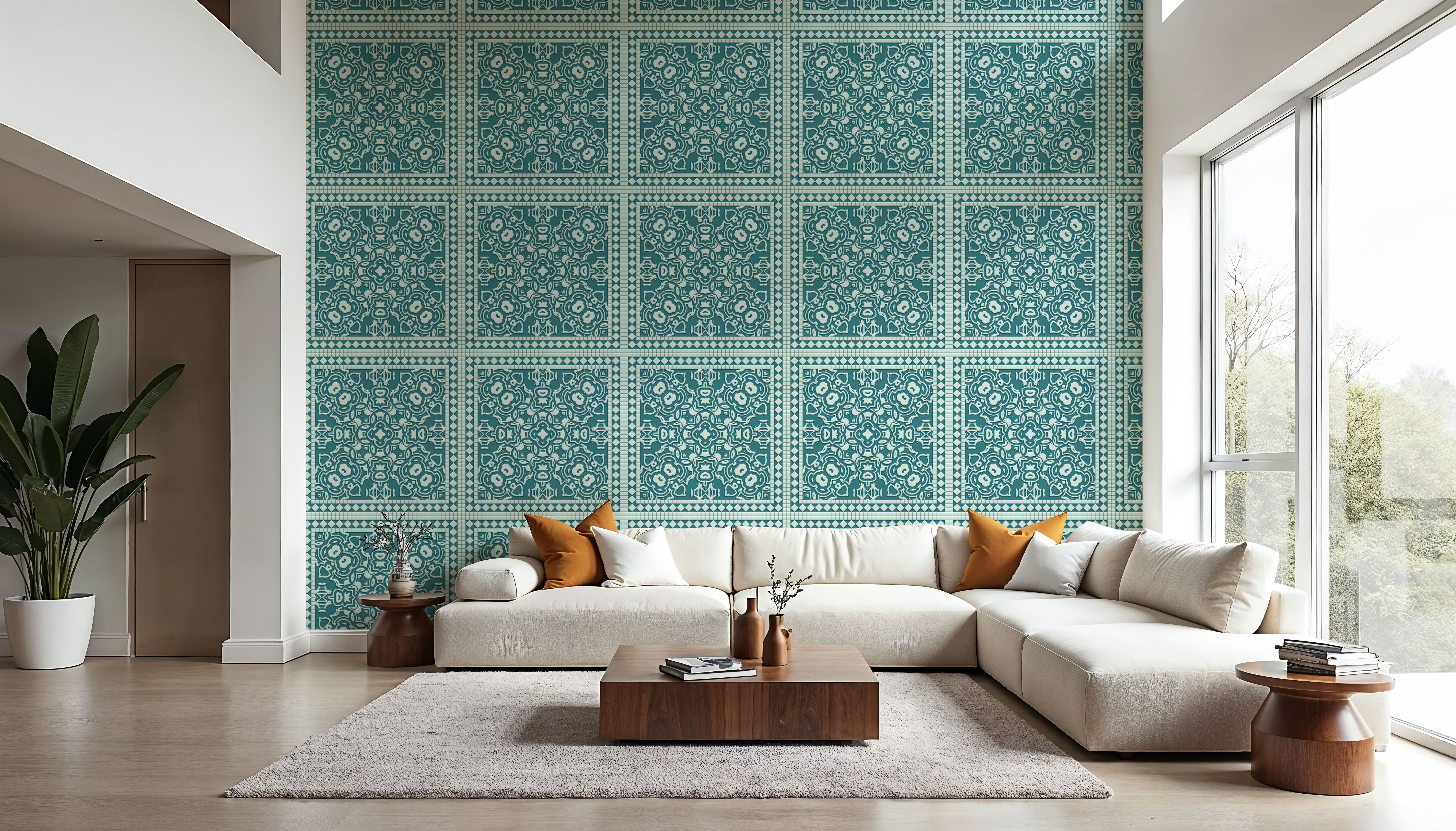 Mission Cement Tiles, Teal