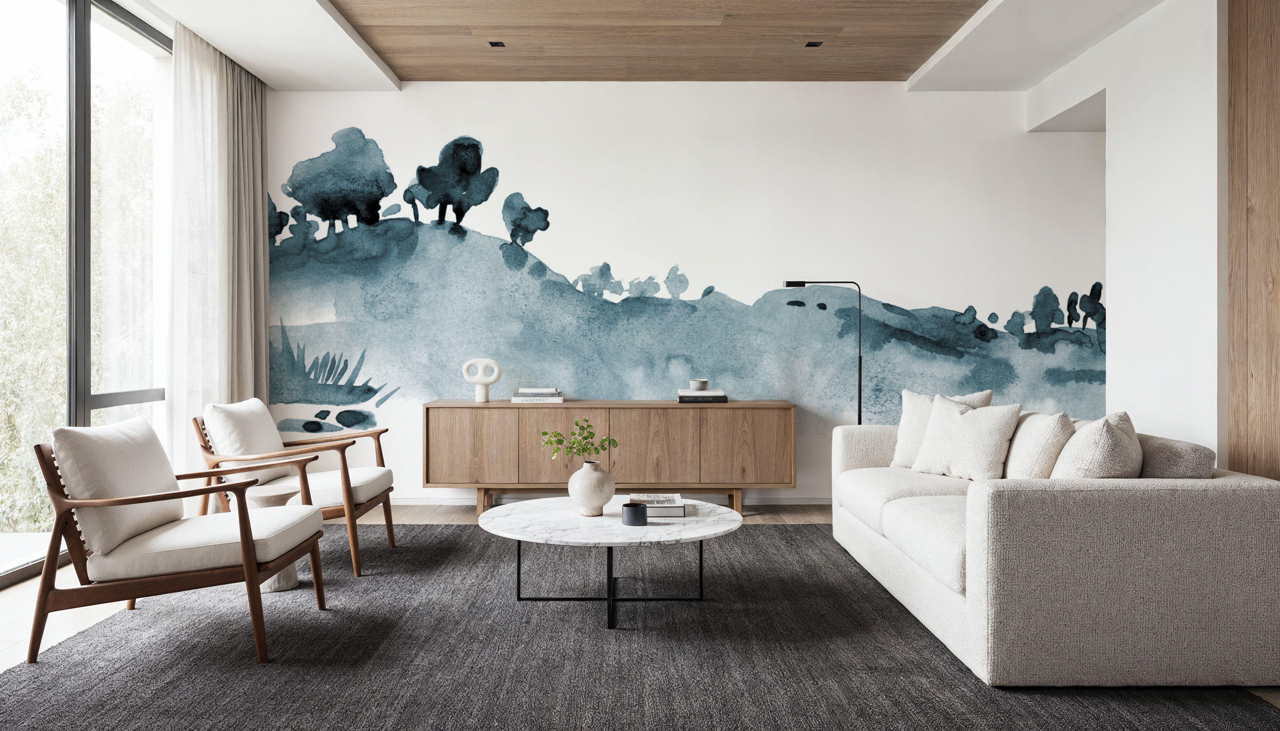 Tranquil Hillside, Dusty Blue