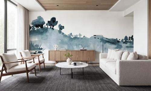 Tranquil Hillside, Dusty Blue