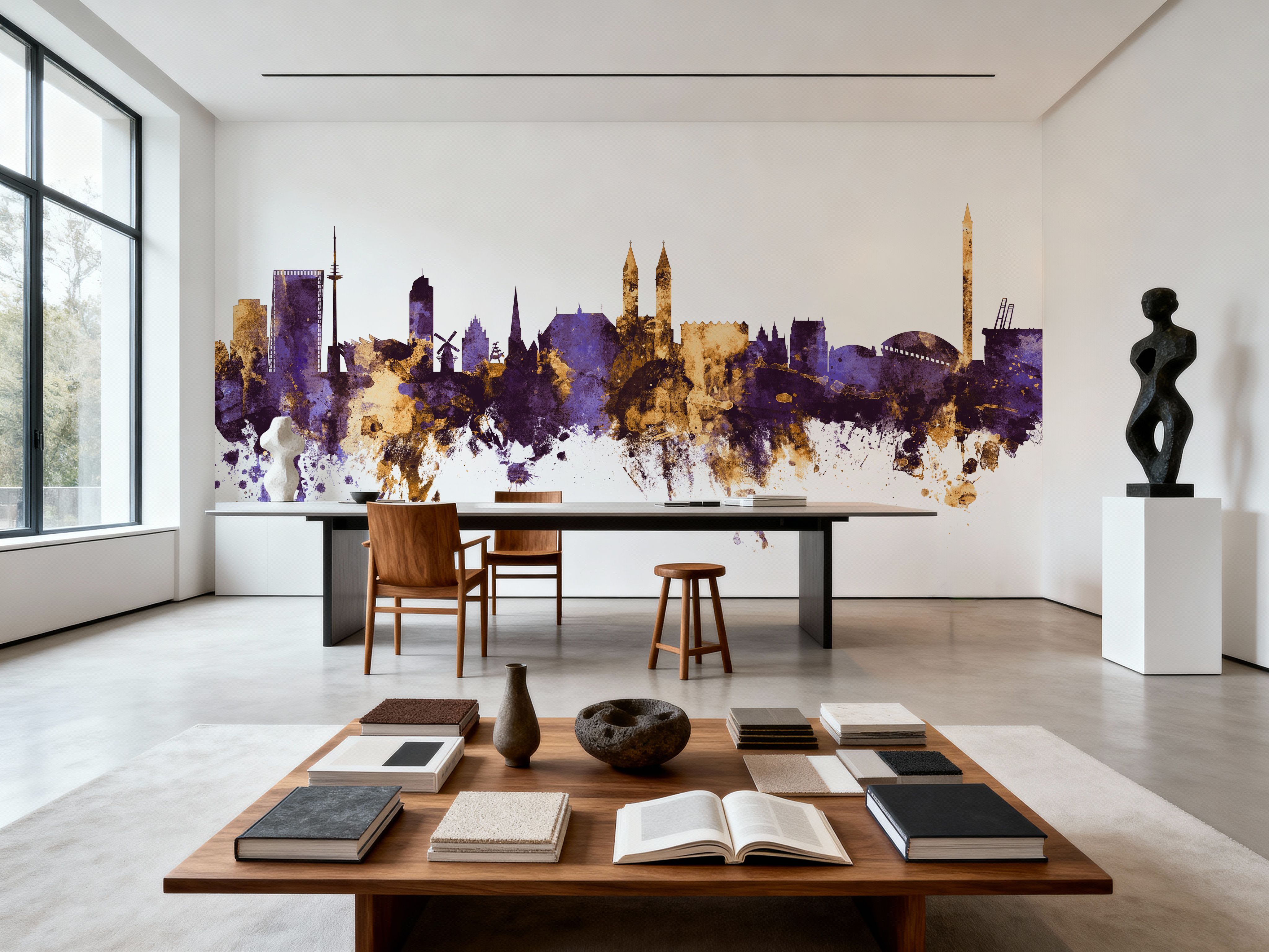 Bremen Germany Skyline Purple & Gold