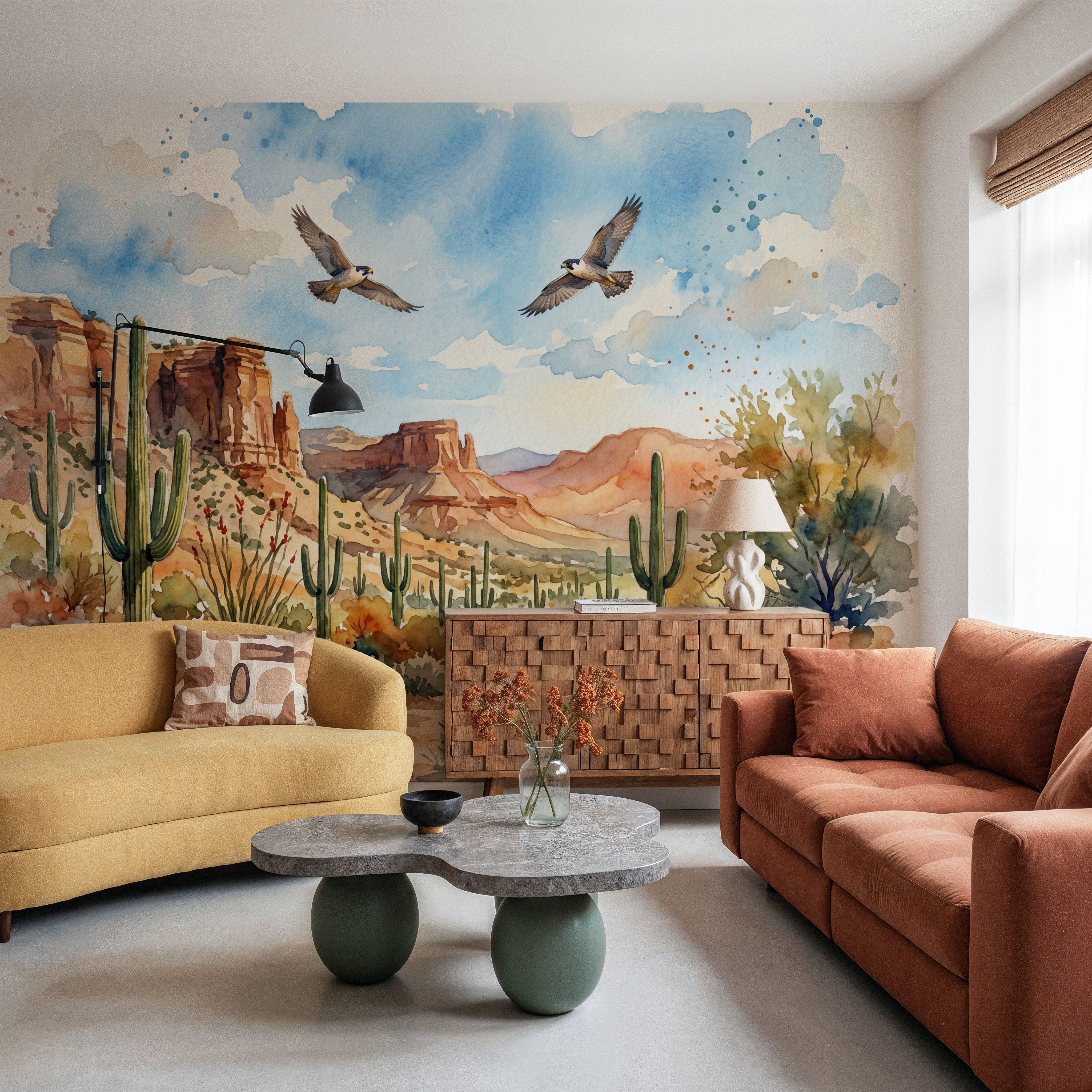 Peregrine Falcons of Sonoma - Watercolor Landscapes Series