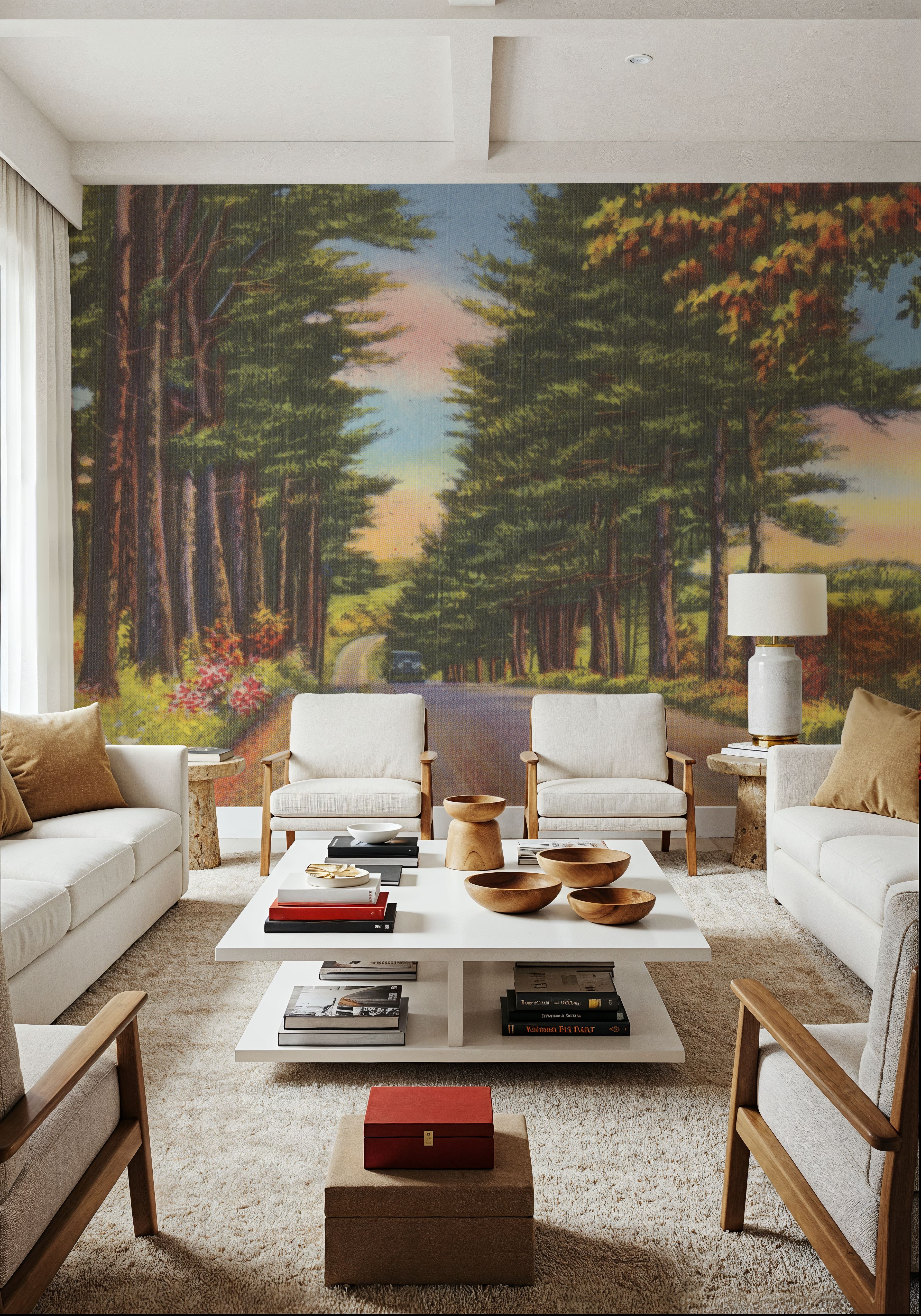 Along the Trees - Screenprint Postcard