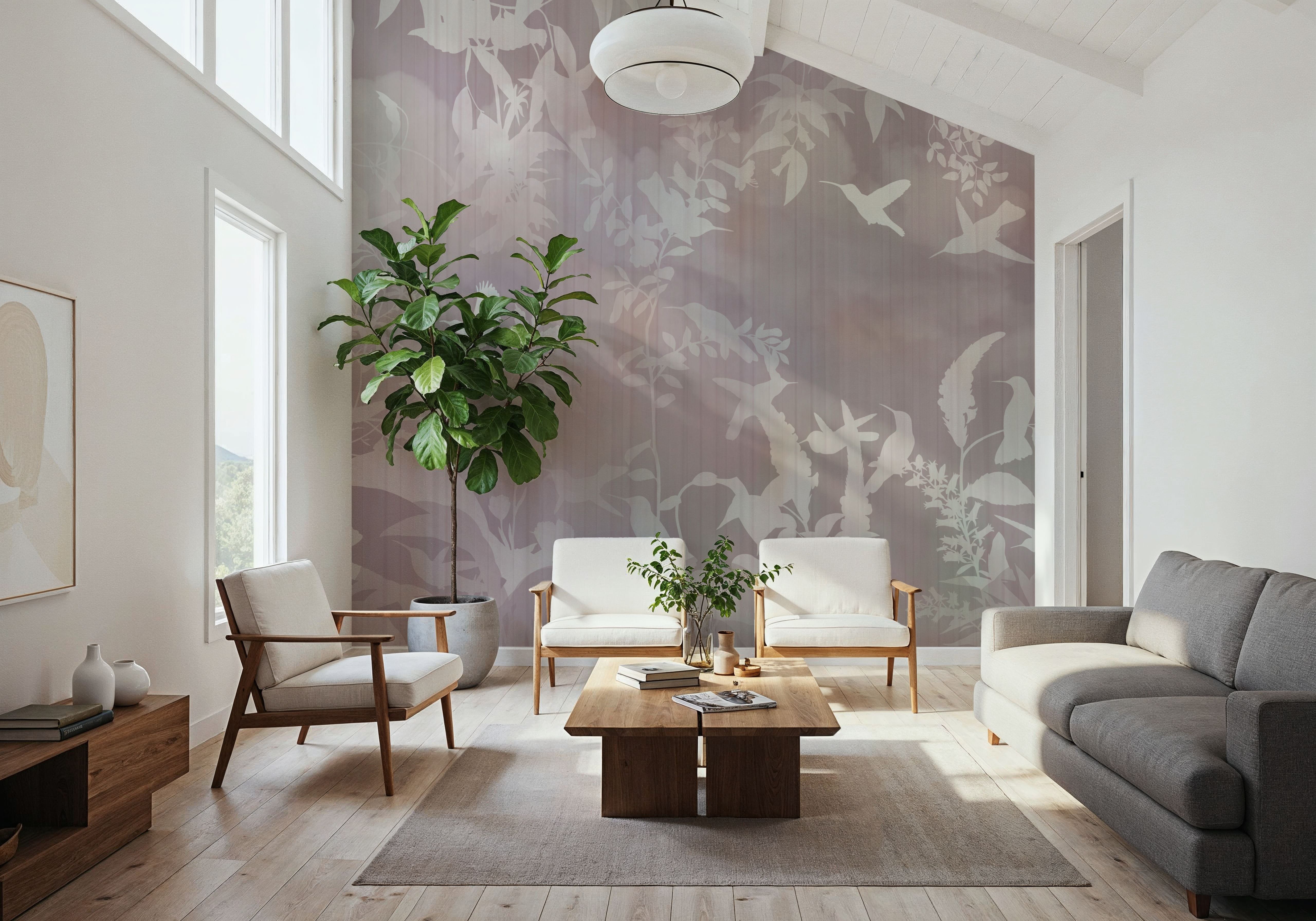 Birds in the Fog Red