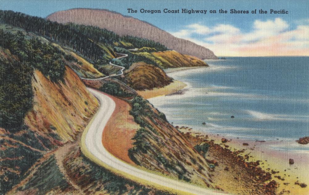 Greetings from Oregon Coast - Screenprint Postcard