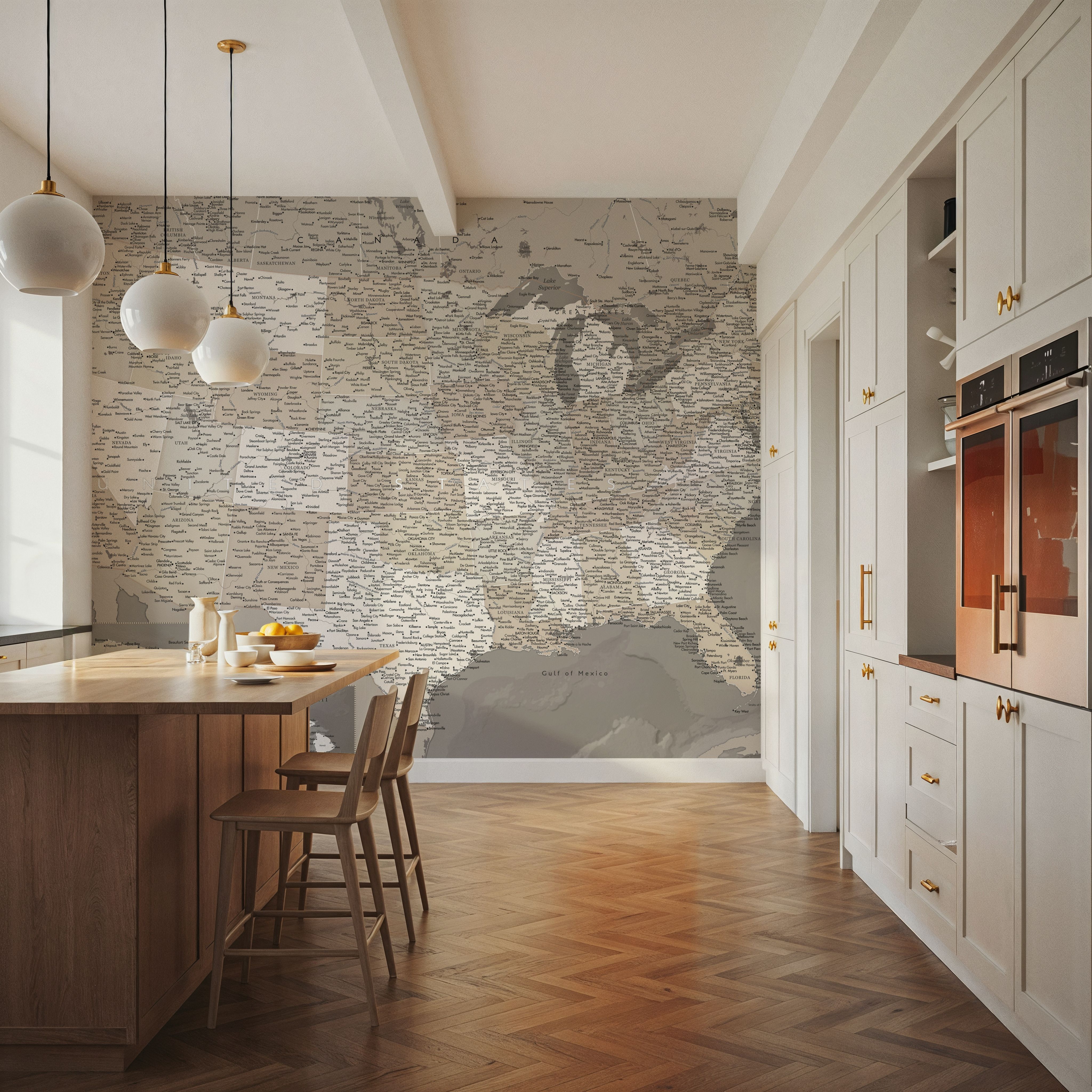 US Map Detailed - Davey