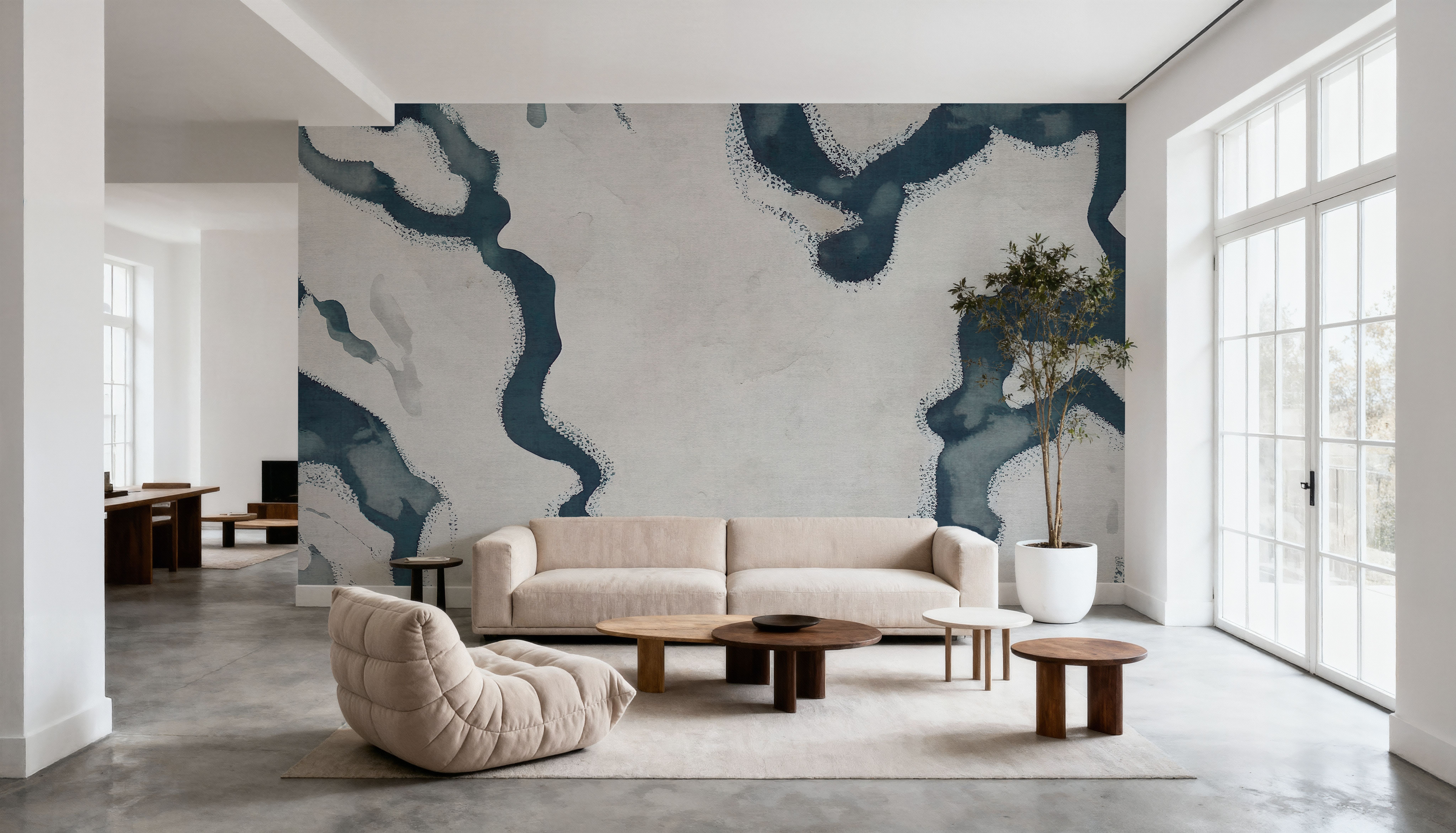 Abstract River Marks, Dark Teal