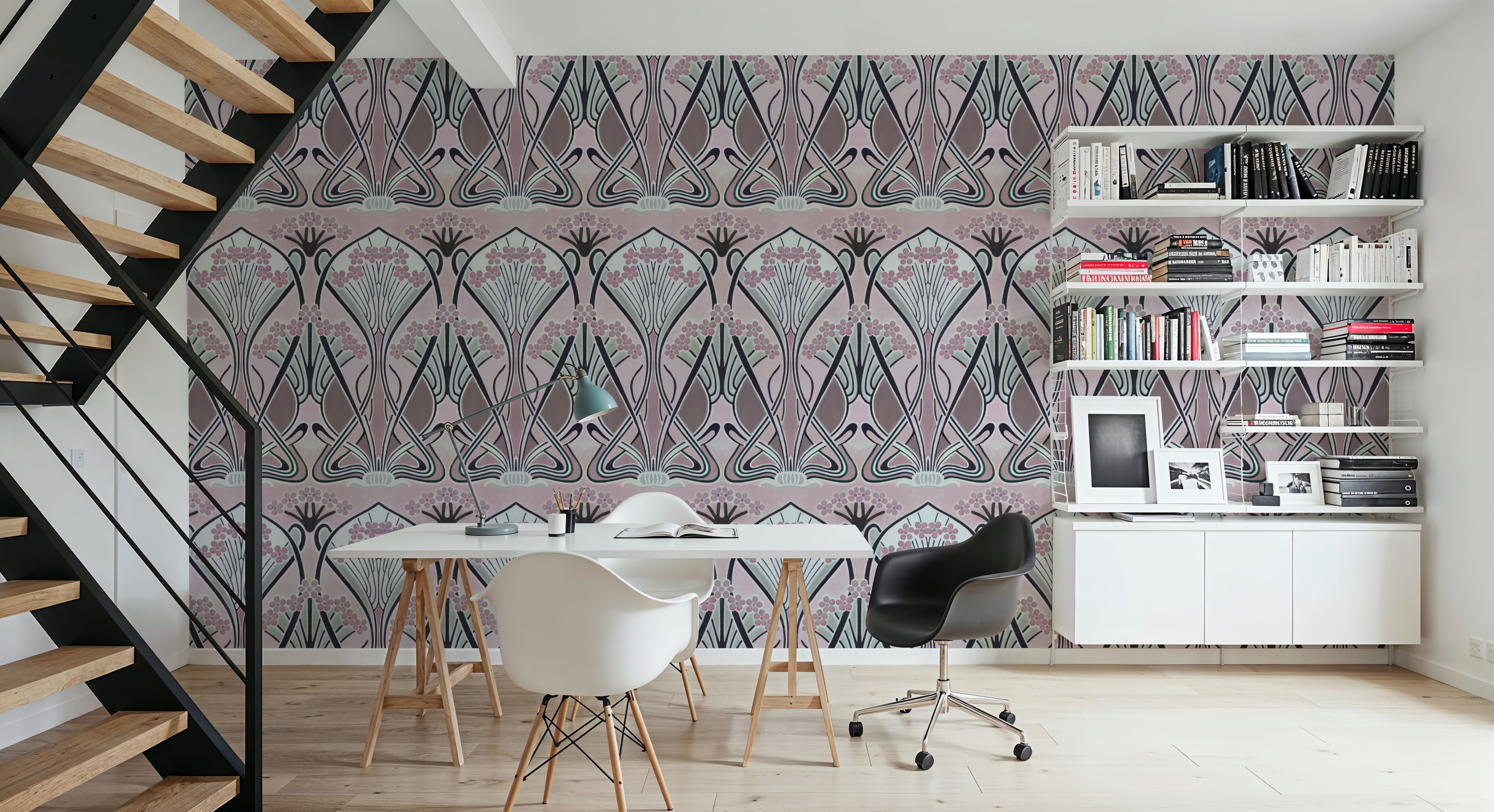 Floral Art Deco Aura, Petal Pink