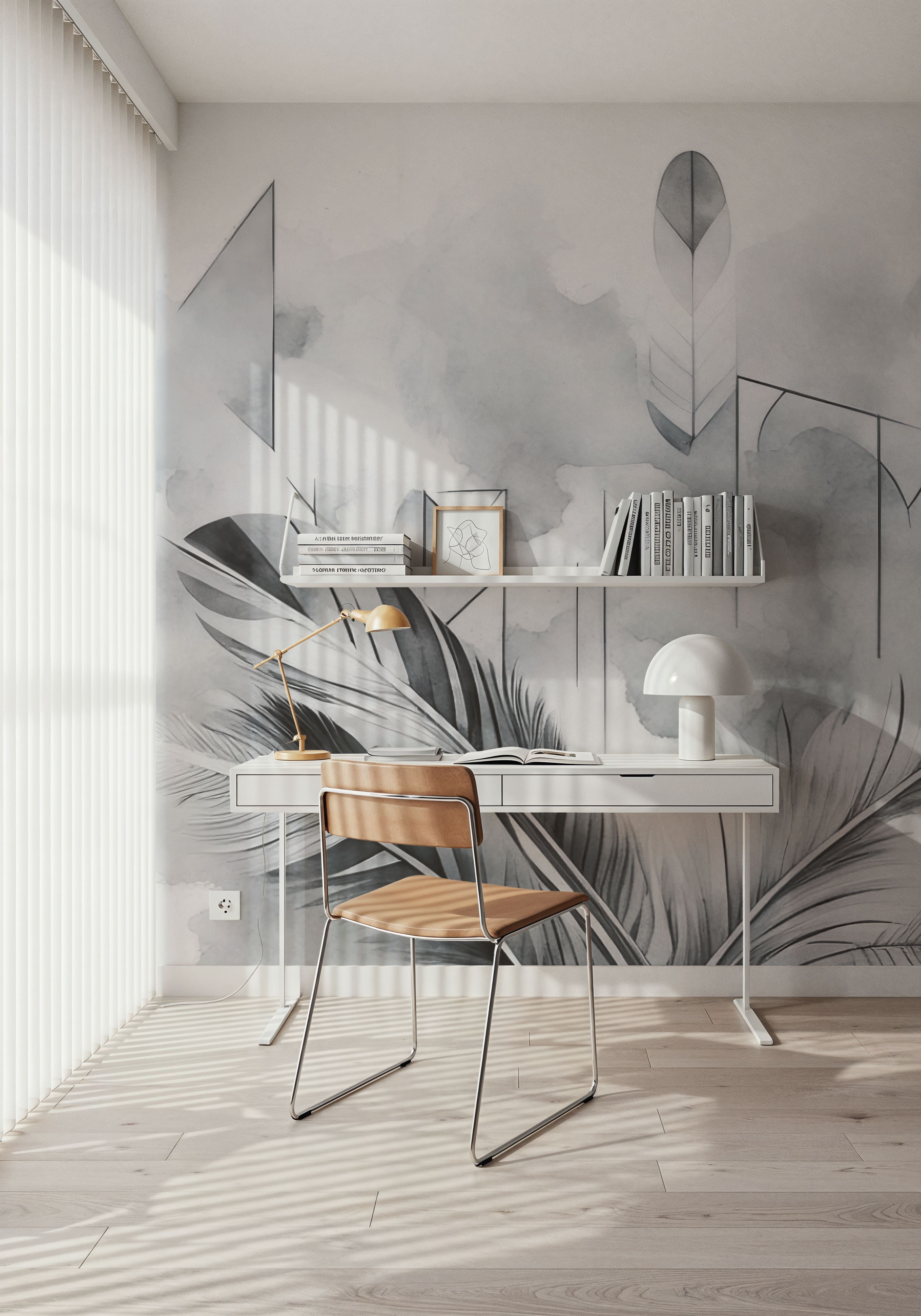 Feather Geometry Gray