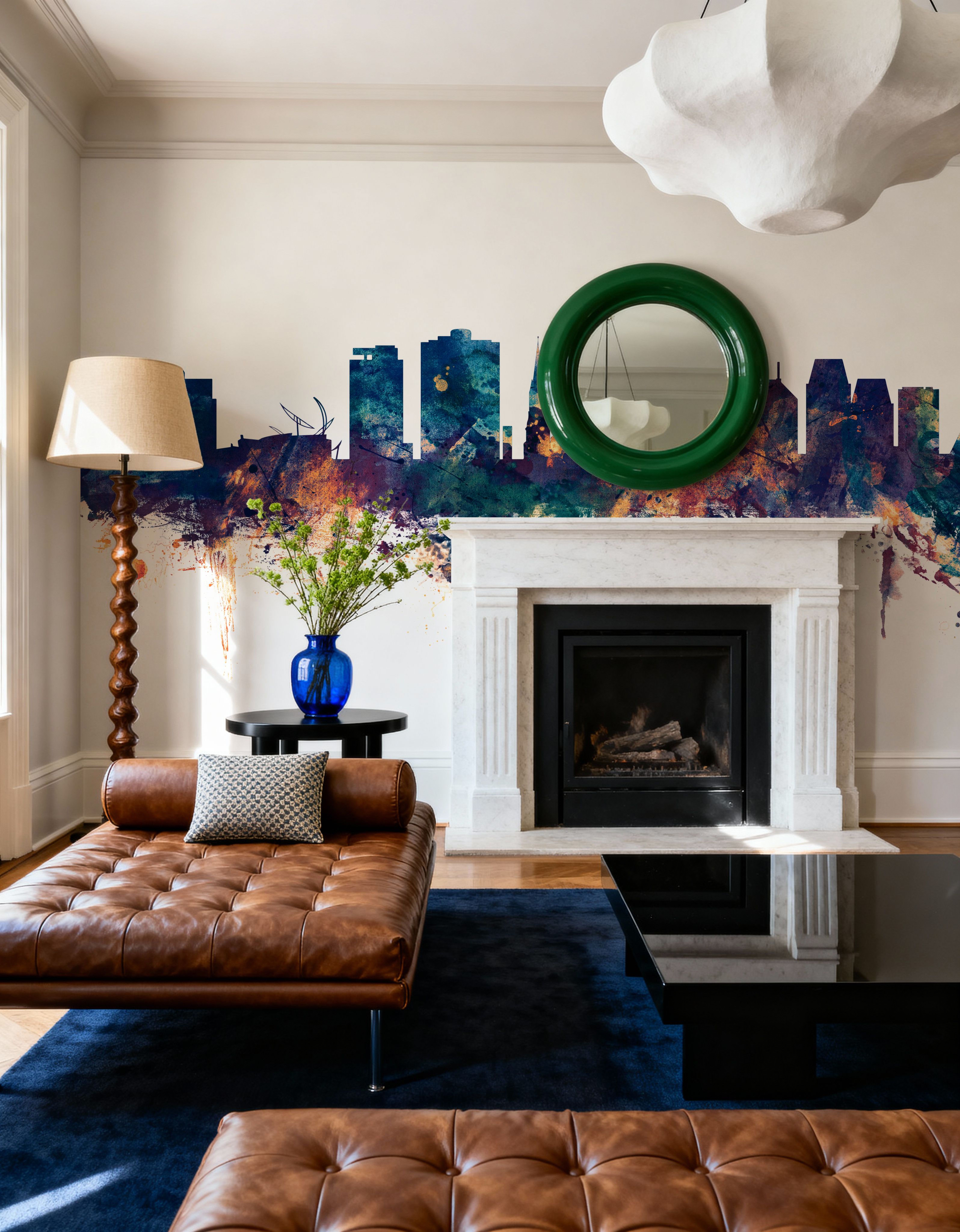 Christchurch New Zealand Skyline Blue & Bronze