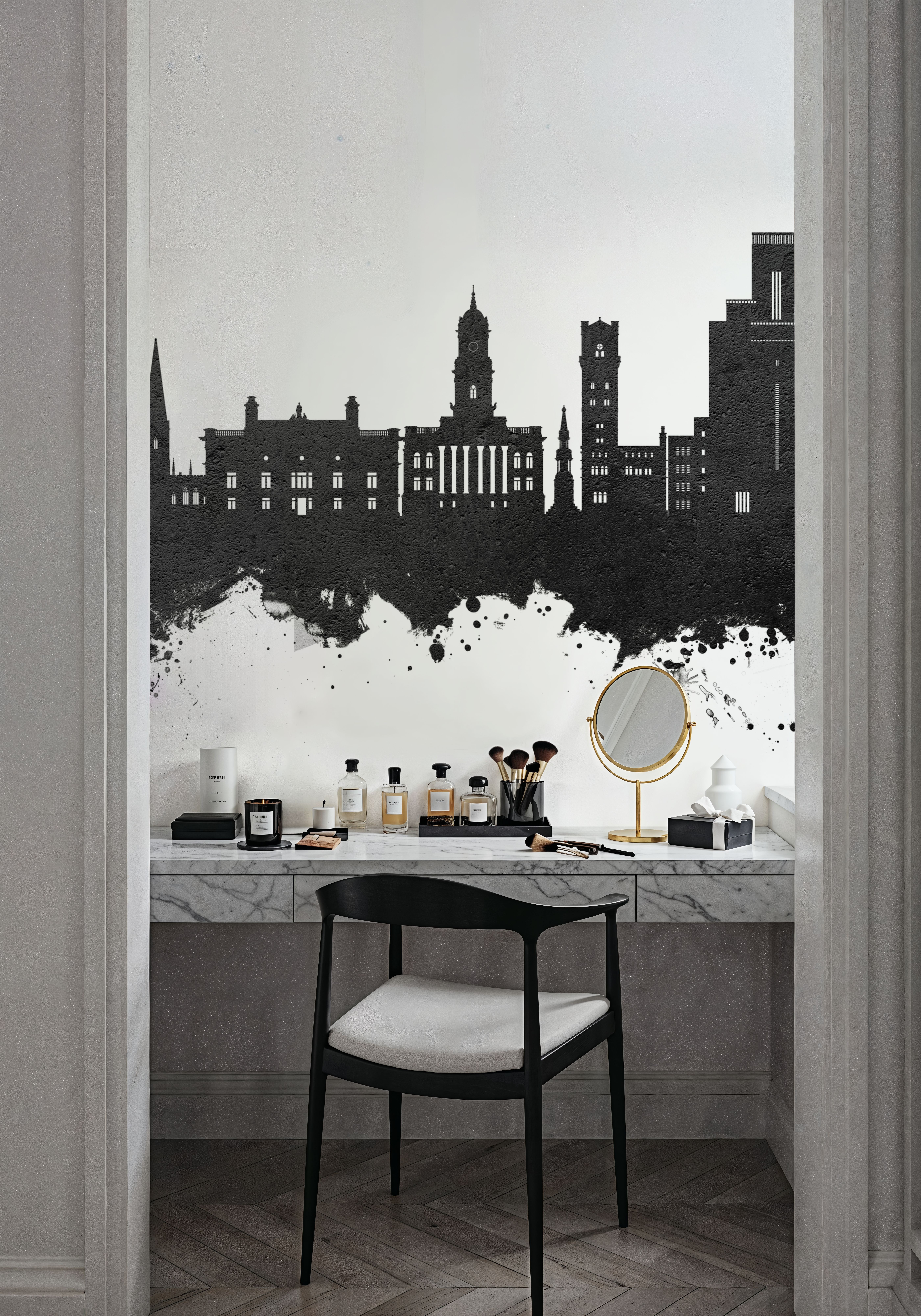 Birkehead England Skyline Black & White