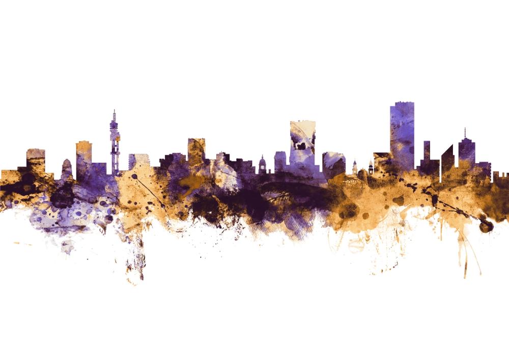 Pretoria South Africa Skyline Purple & Gold