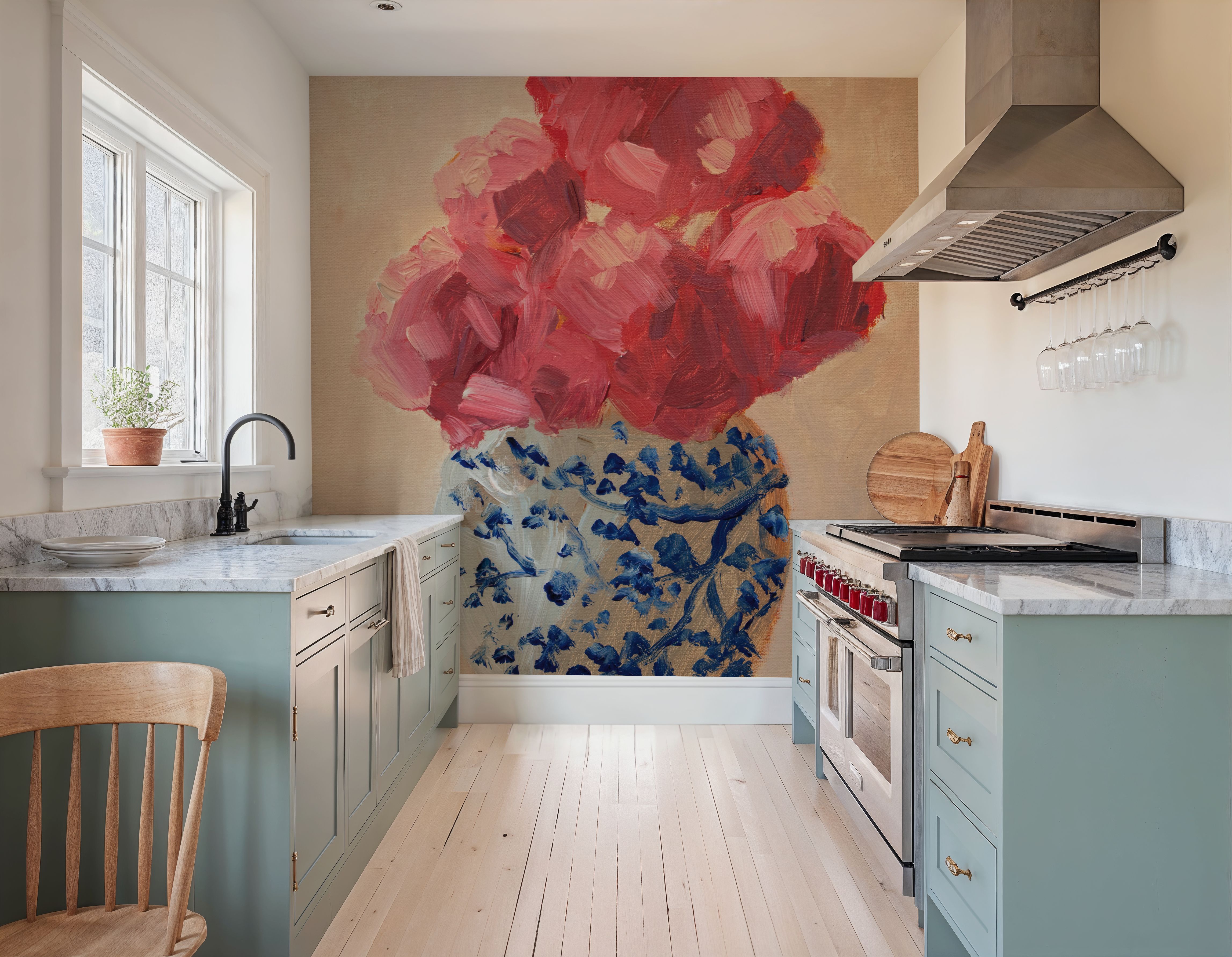 Peonies in Chinoiserie Vase